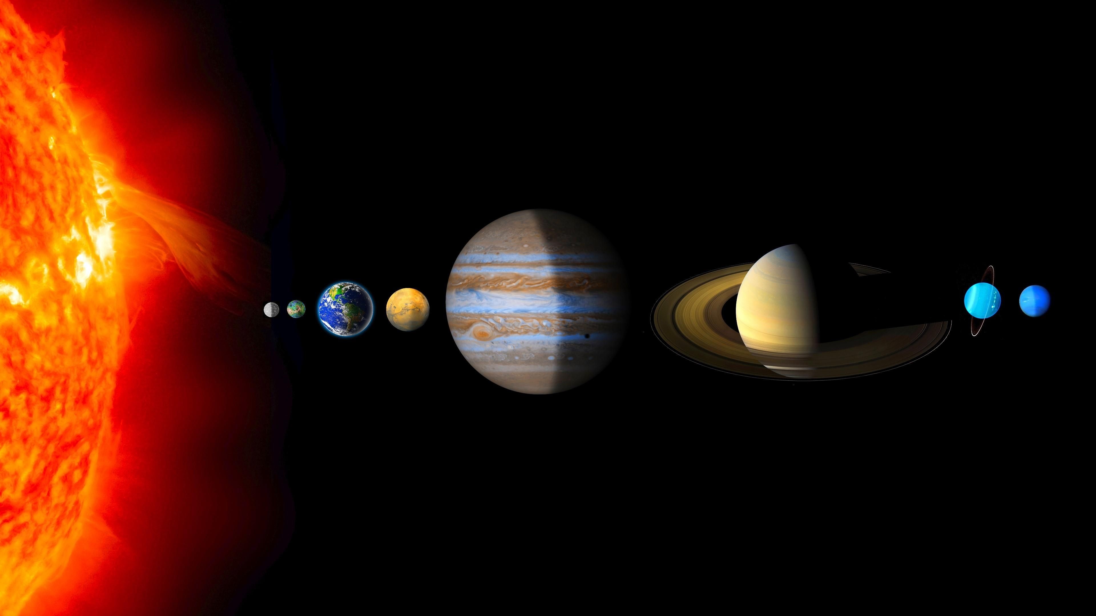 9 Planets, Solar system backgrounds, 3840x2160 4K Desktop