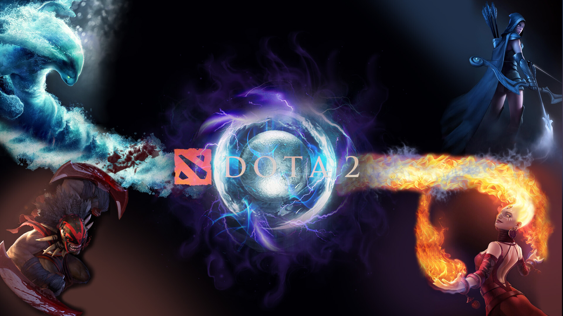 Dota 2: The game is controlled using standard real-time strategy controls. 1920x1080 Full HD Background.