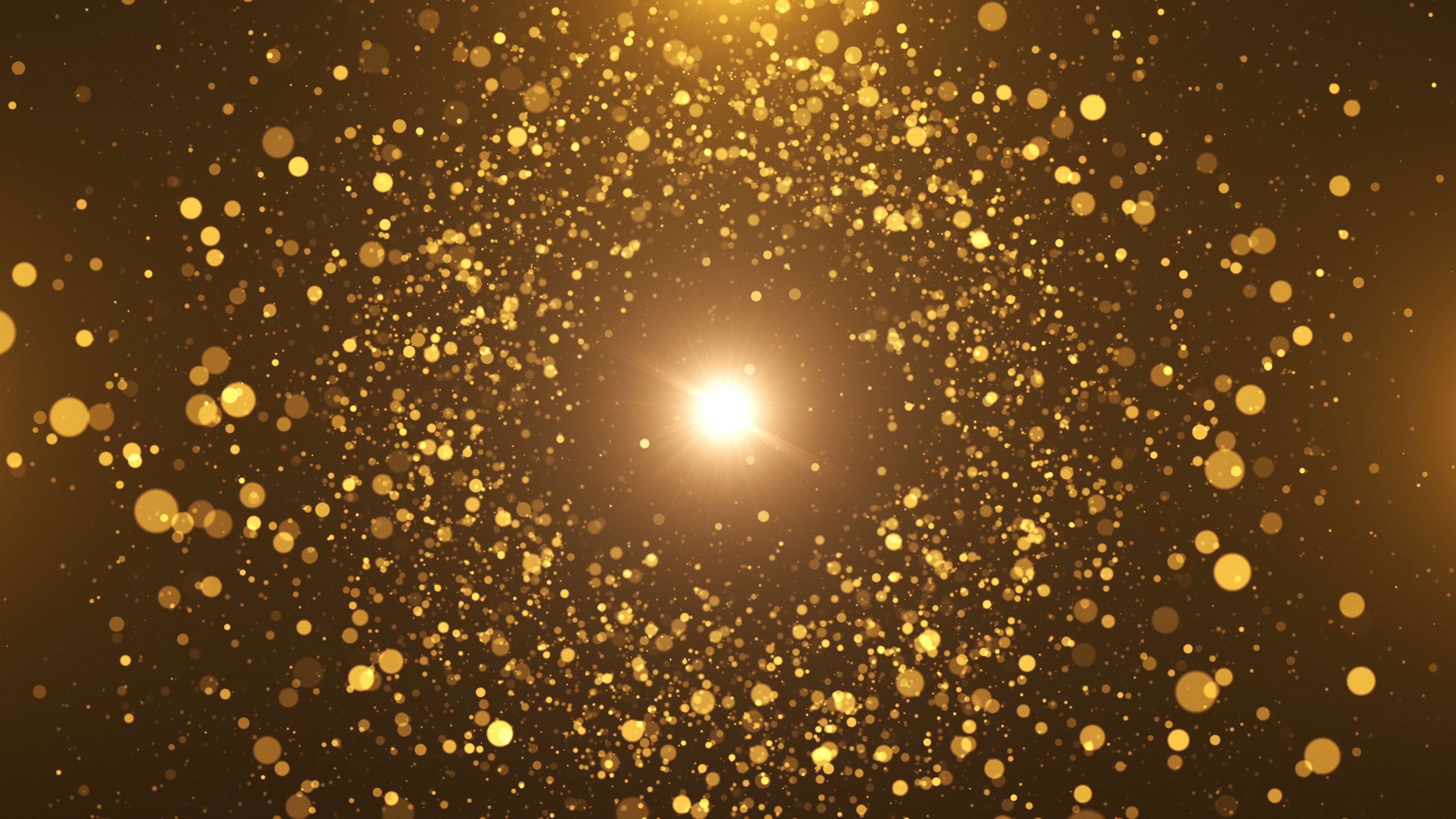 Gold Background, Lens Flare, Video Clip, Abstract, 3840x2160 4K Desktop