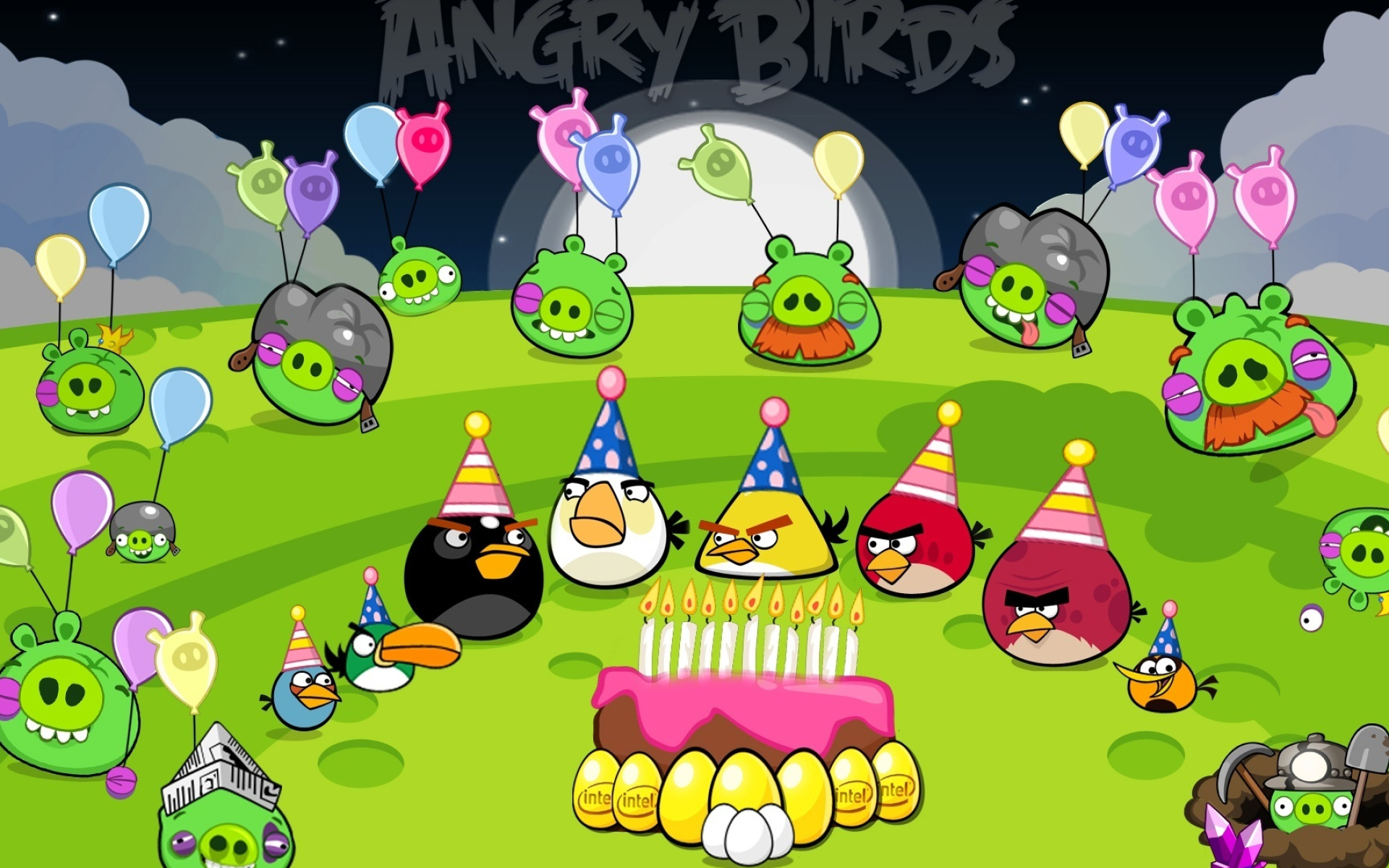 Angry Birds 2 wallpaper, Dark-themed design, HD visuals, Bird characters, 1920x1200 HD Desktop