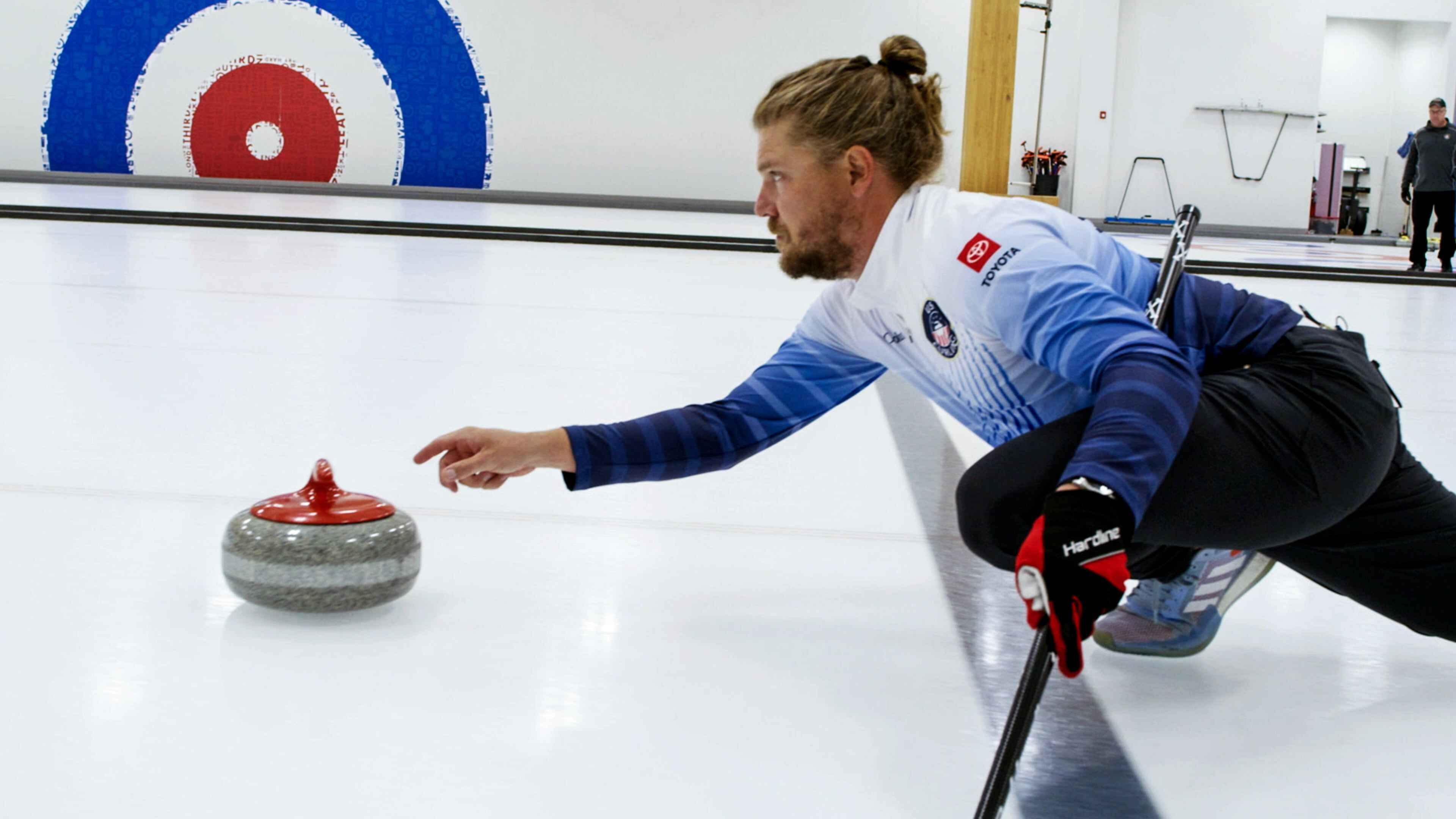 Curling: A competitive winter sport that is related to bowls, boules, and shuffleboard. 3840x2160 4K Background.
