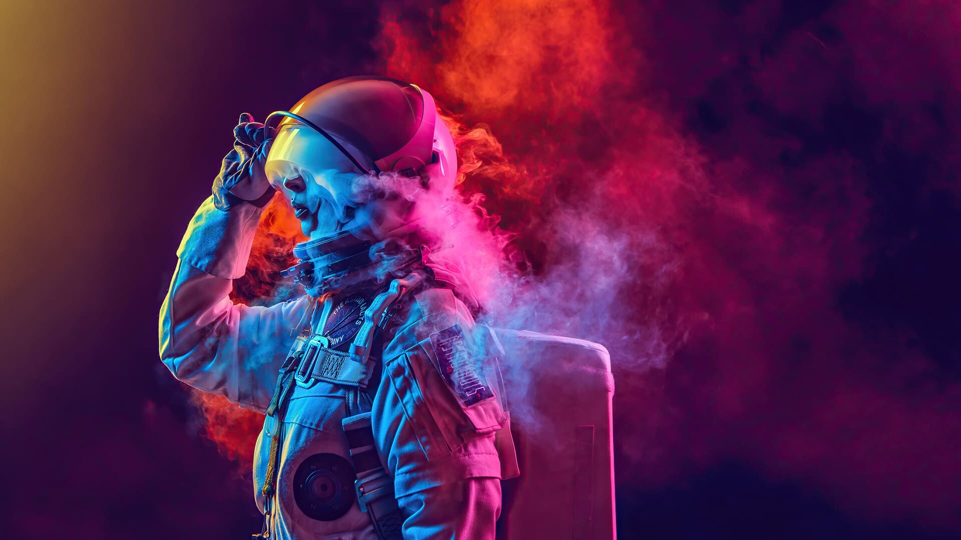 Astronaut: Space wanderer, Performing arts, Visual effects, Cosmic. 1920x1080 Full HD Background.
