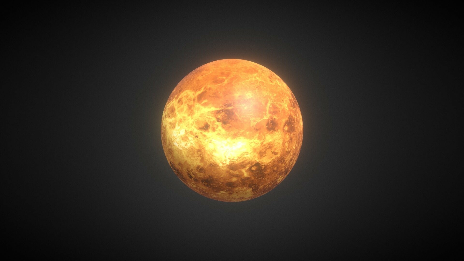 Venus: The hottest planet in the Solar System, Astronomical object. 1920x1080 Full HD Background.