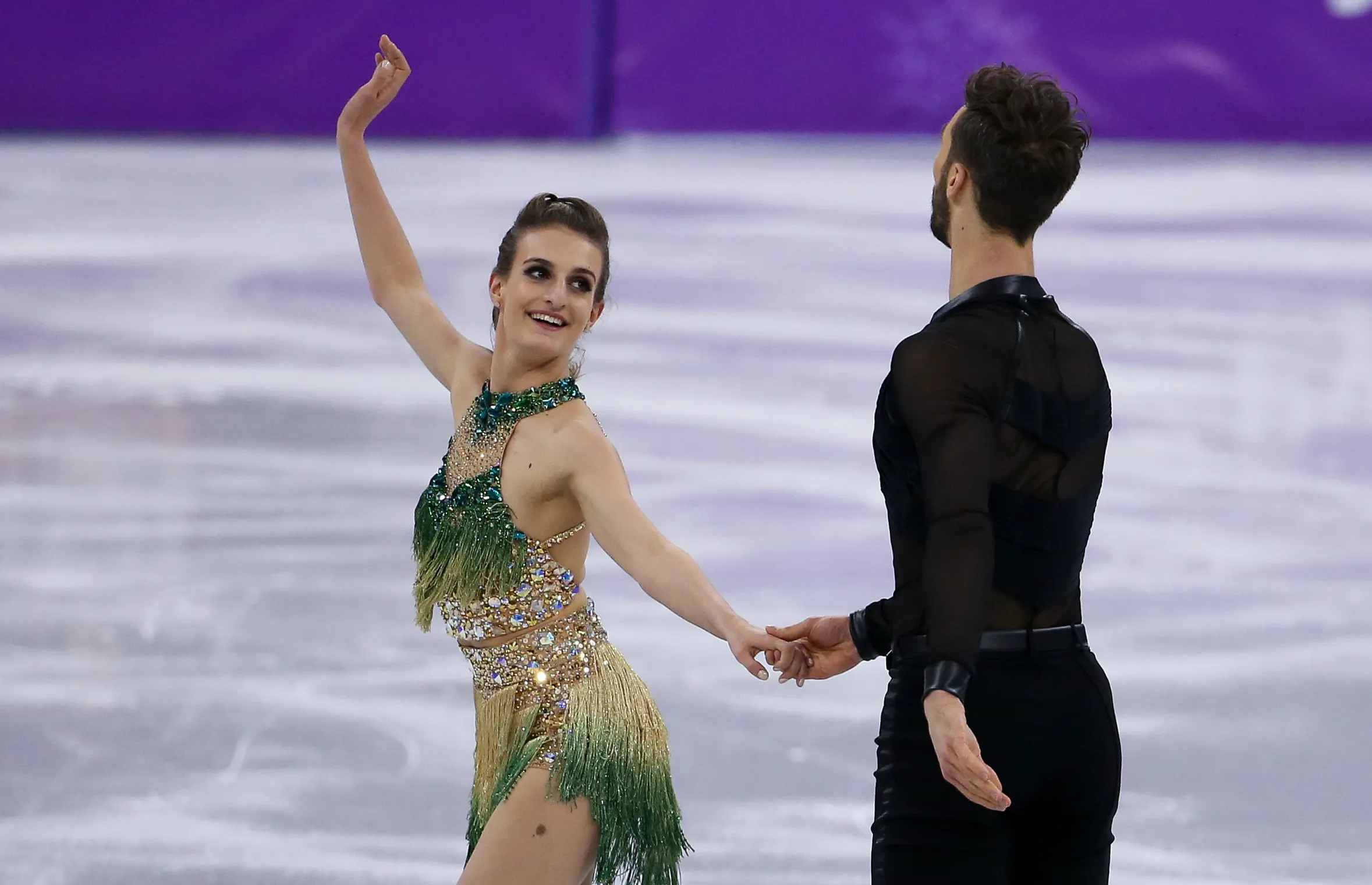 Ice Dancing: Gabriella Papadakis, A French ice dancer, Olympic wardrobe, 2022 Olympic champion. 2360x1520 HD Wallpaper.