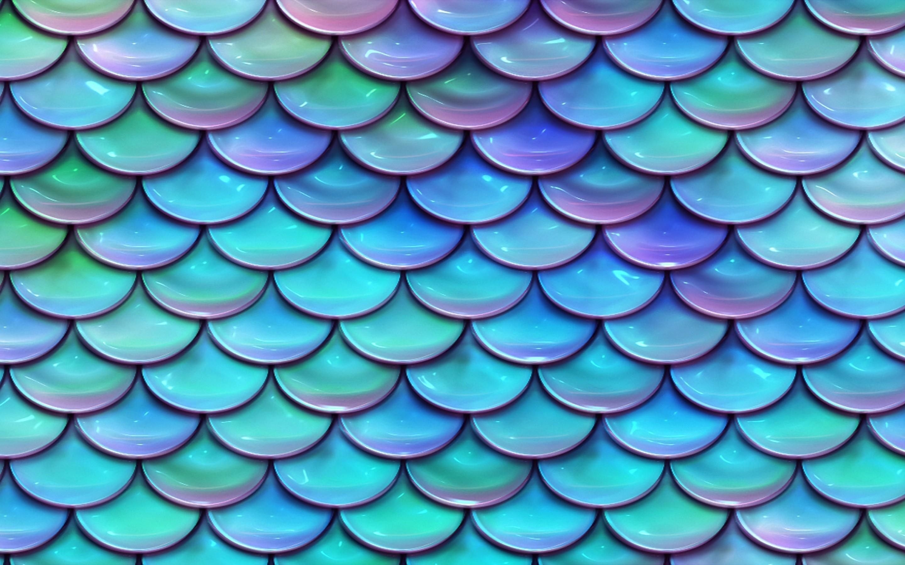 Mermaid scales, Vibrant colors, Textured pattern, Underwater beauty, 2880x1800 HD Desktop