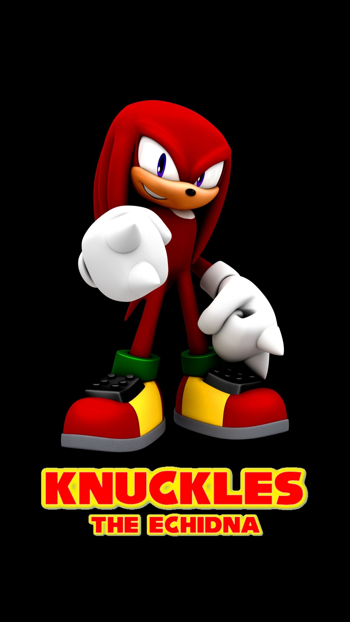 Knuckles the Echidna, Gaming, Sonic character, Digital art, 1440x2560 HD Phone