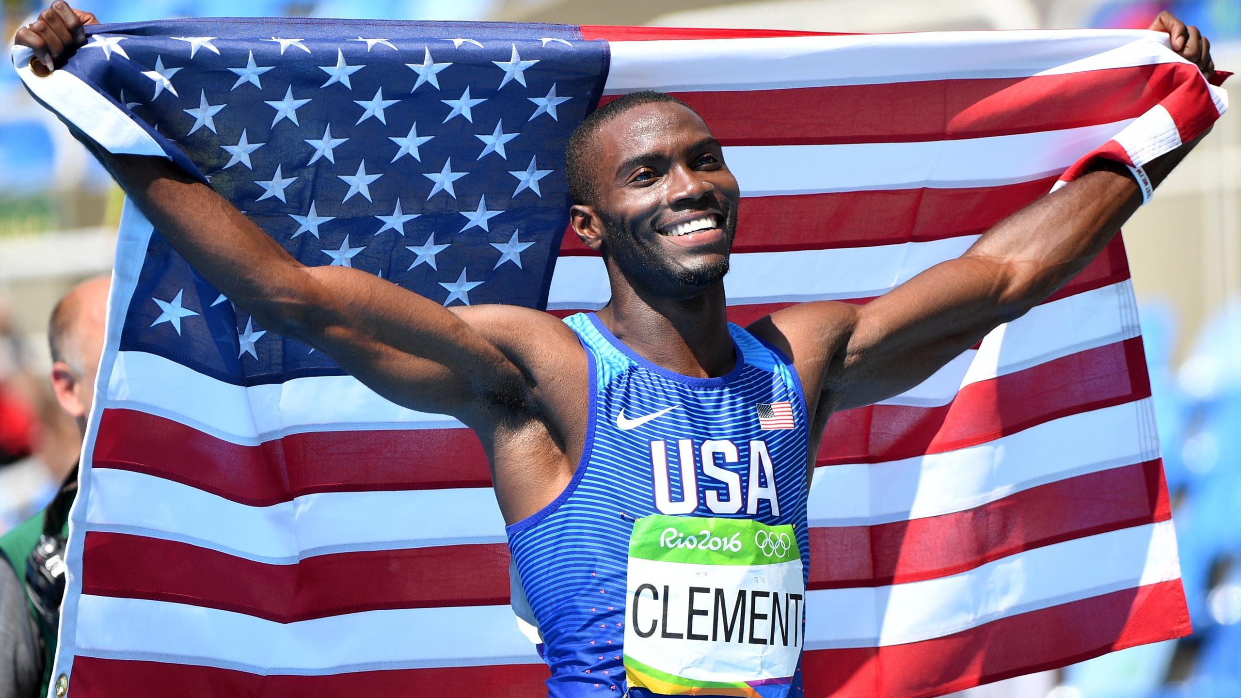 Kerron Clement, Track and field star, Exceptional talent, Olympic medalist, 2560x1440 HD Desktop