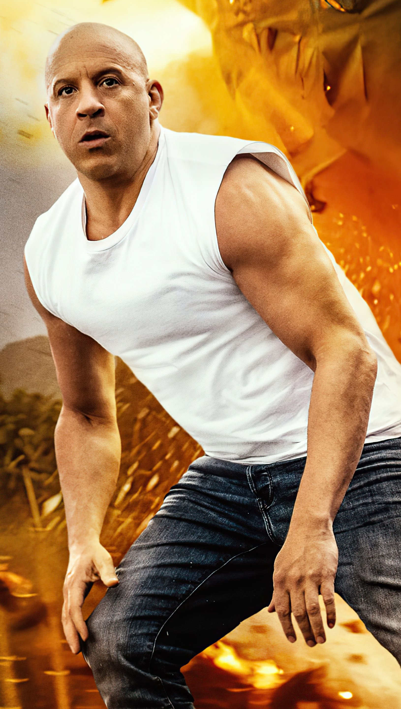 Vin Diesel, Dominic Toretto in Fast and Furious 9, 5K Ultra HD wallpaper, 1630x2880 HD Handy