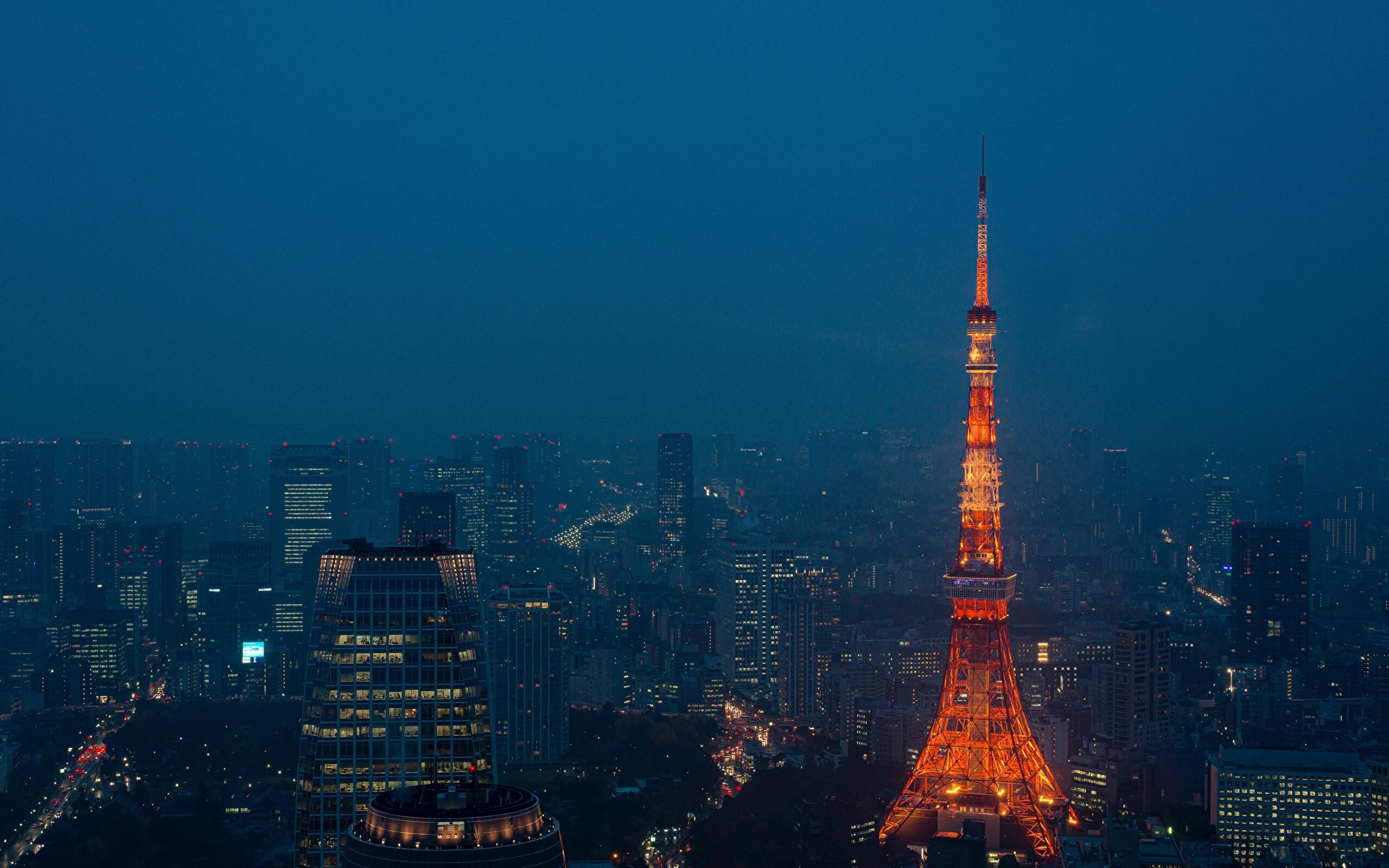 Tokyo Tower, Photo credit, Aesthetic wallpaper, Tokyo skyline, 2560x1600 HD Desktop