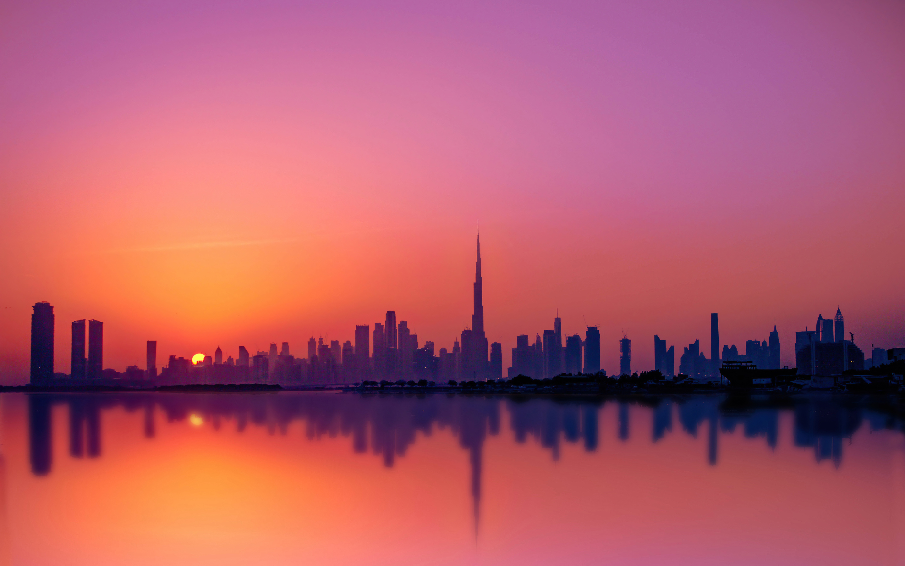 Dubai Skyline, Travels, City silhouette, MacBook Pro, 2880x1800 HD Desktop