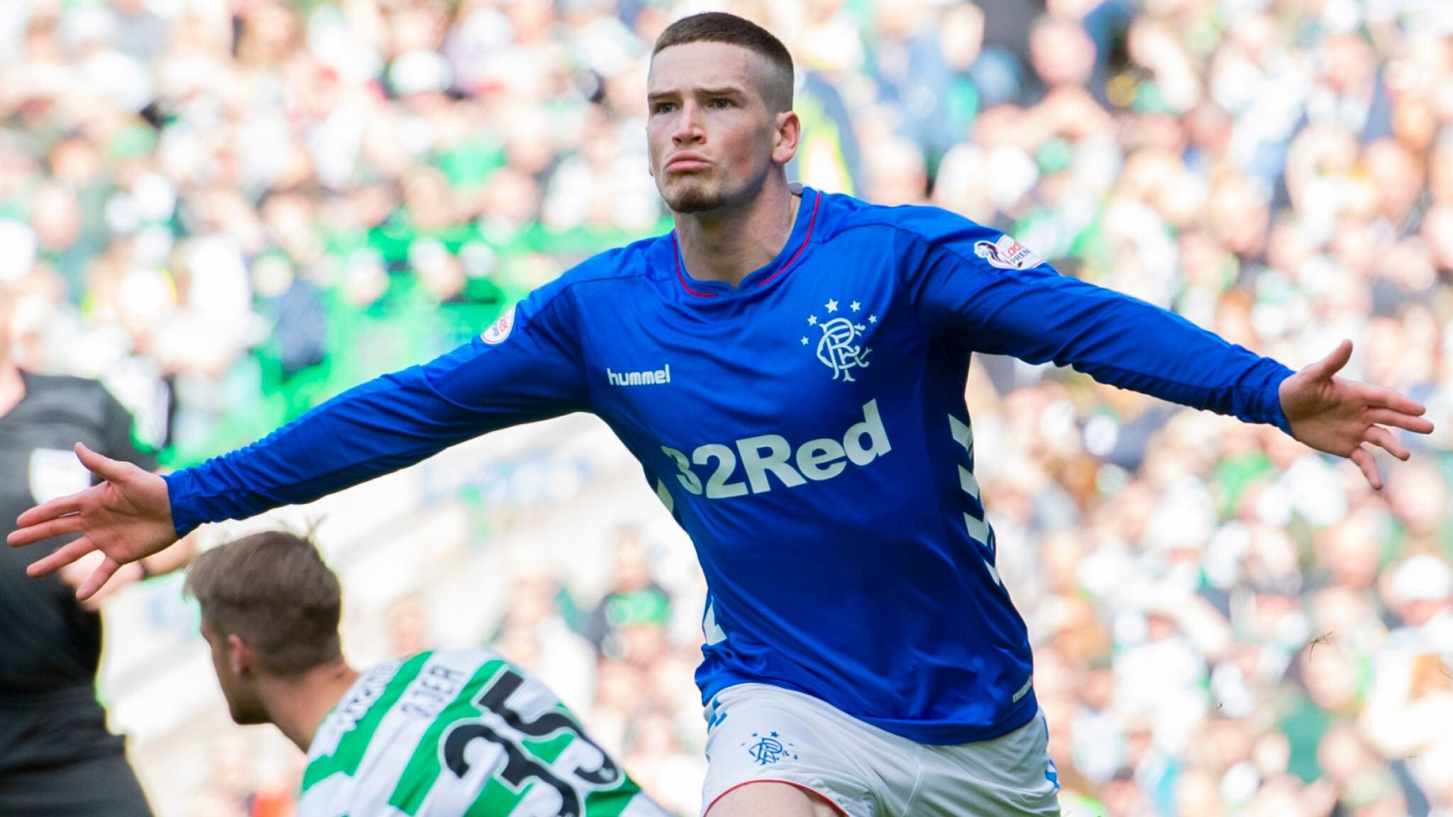 Rangers F.C.: Ryan Kent, An English professional footballer, The most successful club in Scottish football. 2050x1160 HD Background.