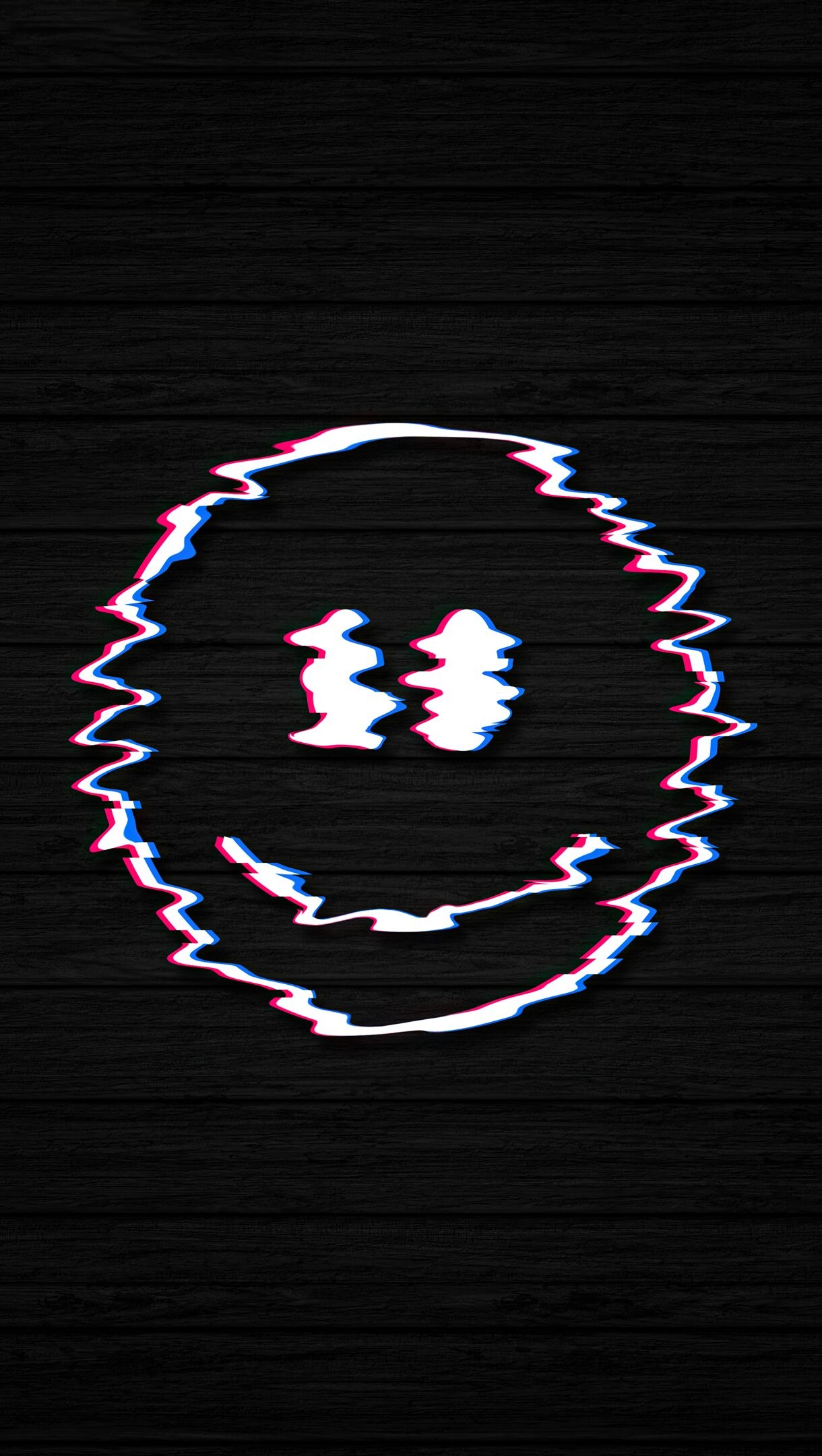 Glitch: Smiley face, Fine art the expressive means of which are various digital and analog errors. 1220x2160 HD Wallpaper.