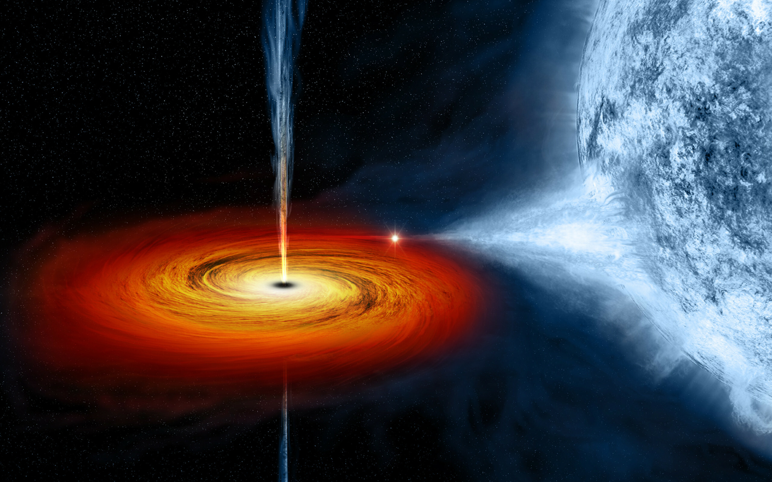 Black Hole: Extremely dense pockets of matter, Space. 2560x1600 HD Wallpaper.