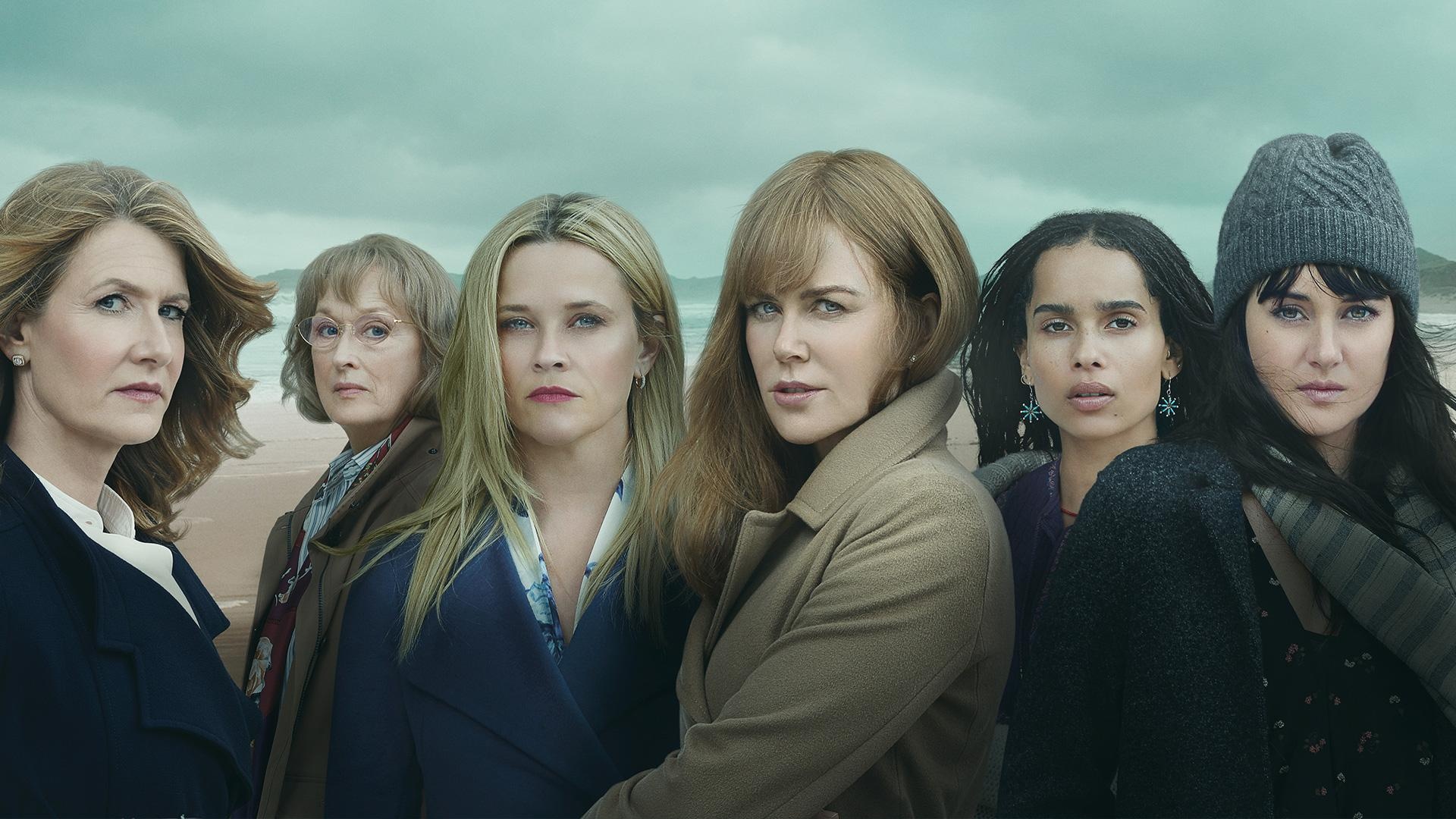 Laura Dern: Big Little Lies, Reese Witherspoon, Nicole Kidman, Shailene Woodley, Renata Klein. 1920x1080 Full HD Background.