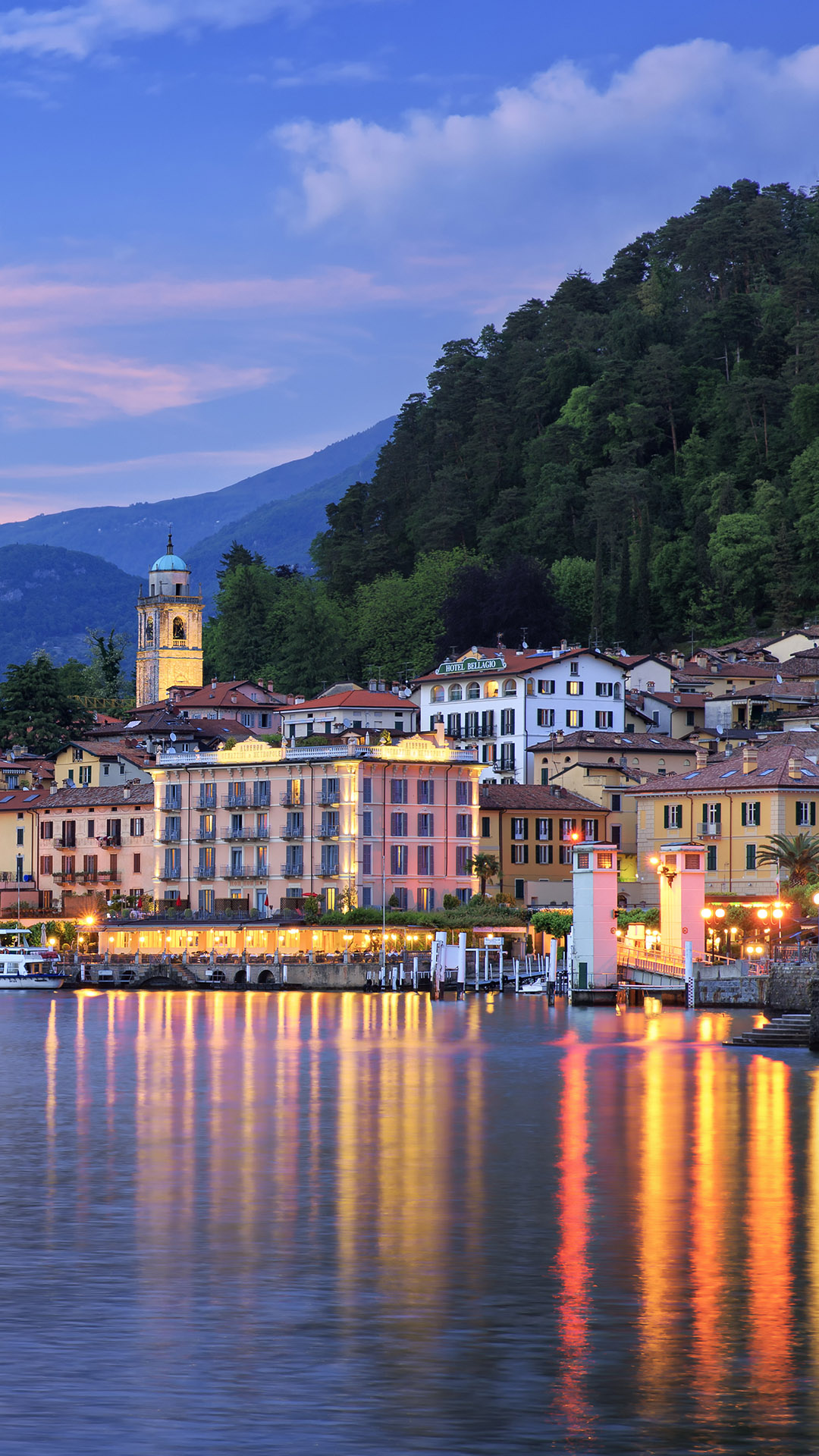 Twilight over Bellagio, Lake Como beauty, Lombardy dreams, Windows spotlight, 1080x1920 Full HD Phone