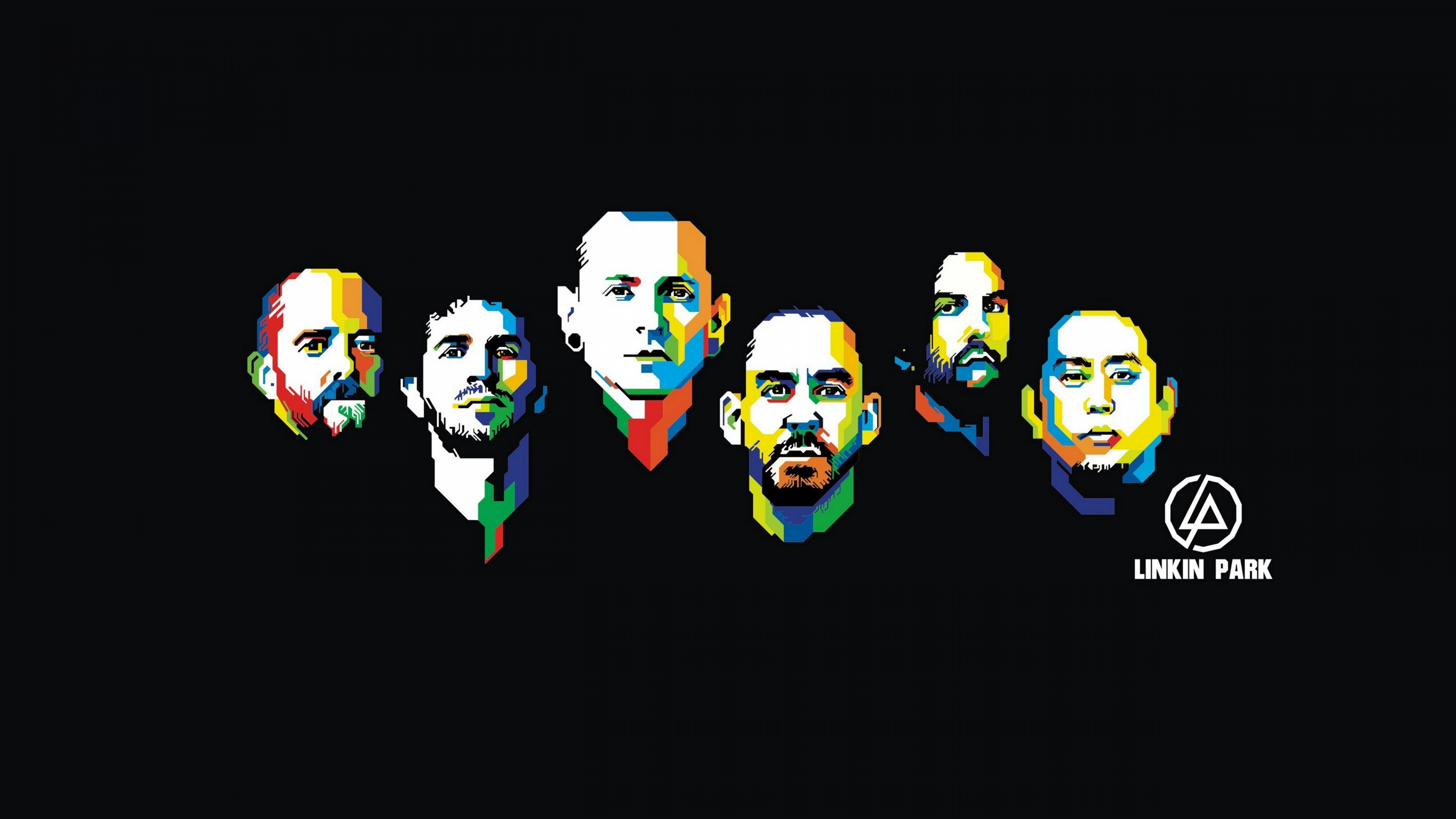 Music Band: Linkin Park, American alternative rock ensemble, Chester Bennington, Mike Shinoda. 3840x2160 4K Wallpaper.