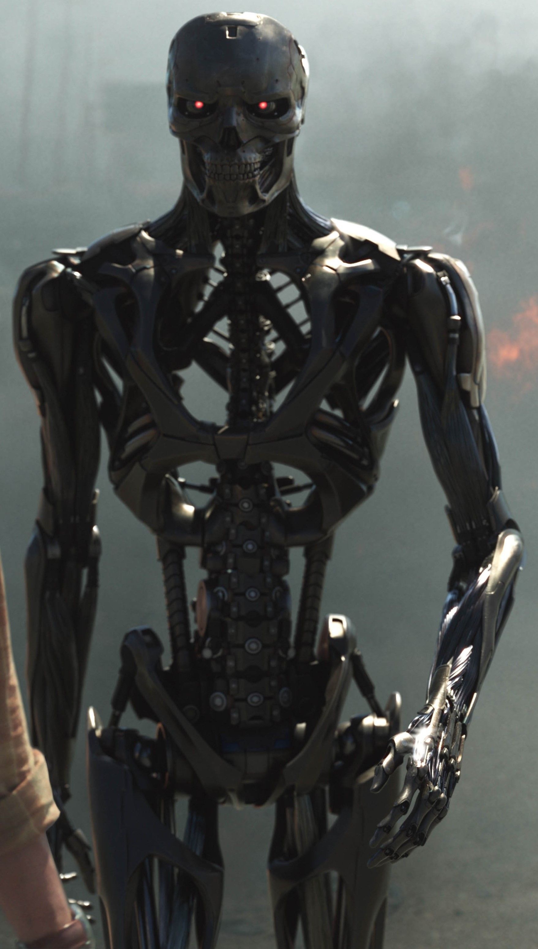 Terminator: Dark Fate: A Rev-9 consists of a traditional, solid carbon-based endoskeleton covered by an outer sheath. 1760x3100 HD Wallpaper.