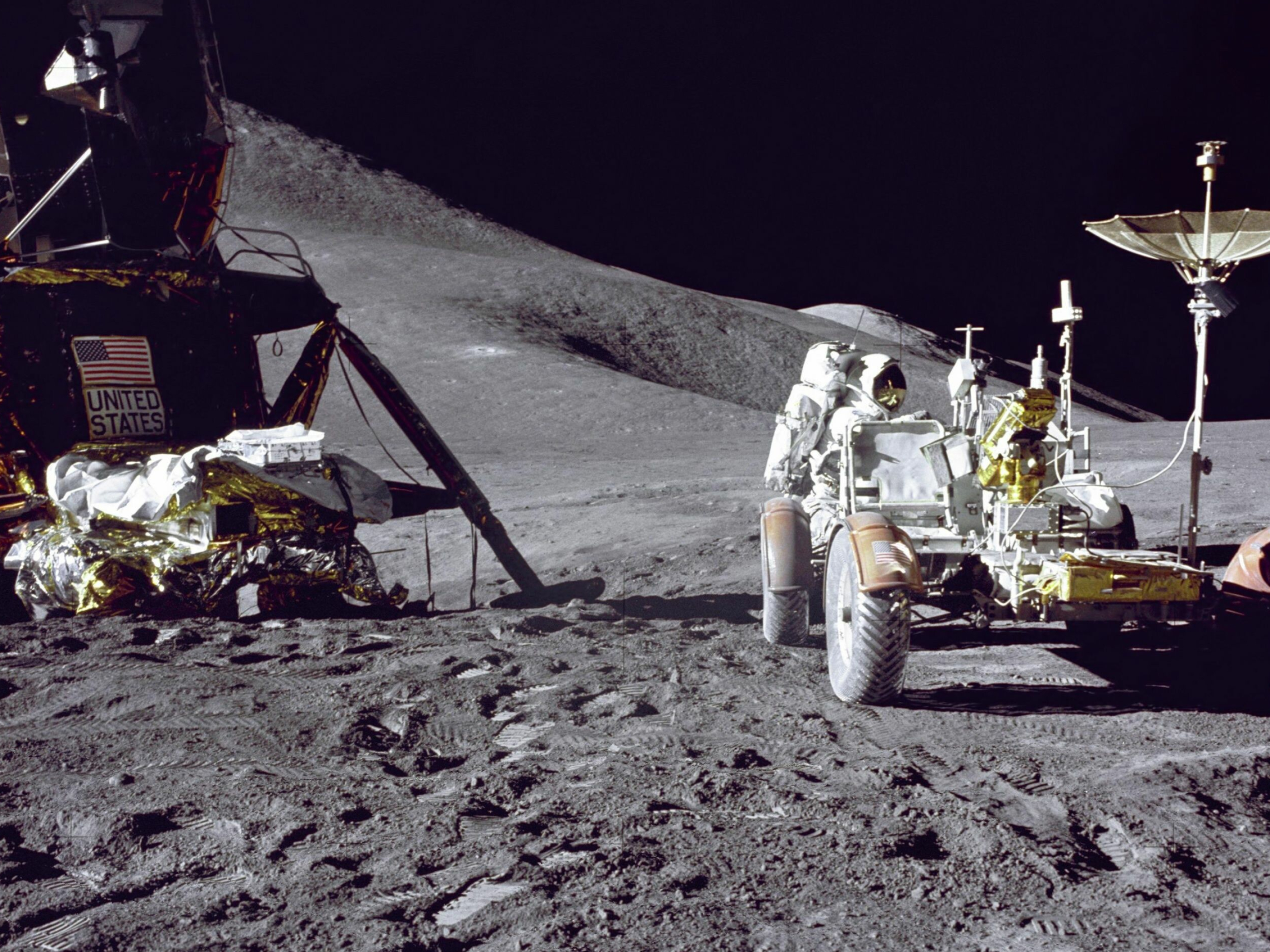 Man on the Moon: Apollo 15, James Irwin, The Lunar Roving Vehicle, United States. 2800x2100 HD Wallpaper.