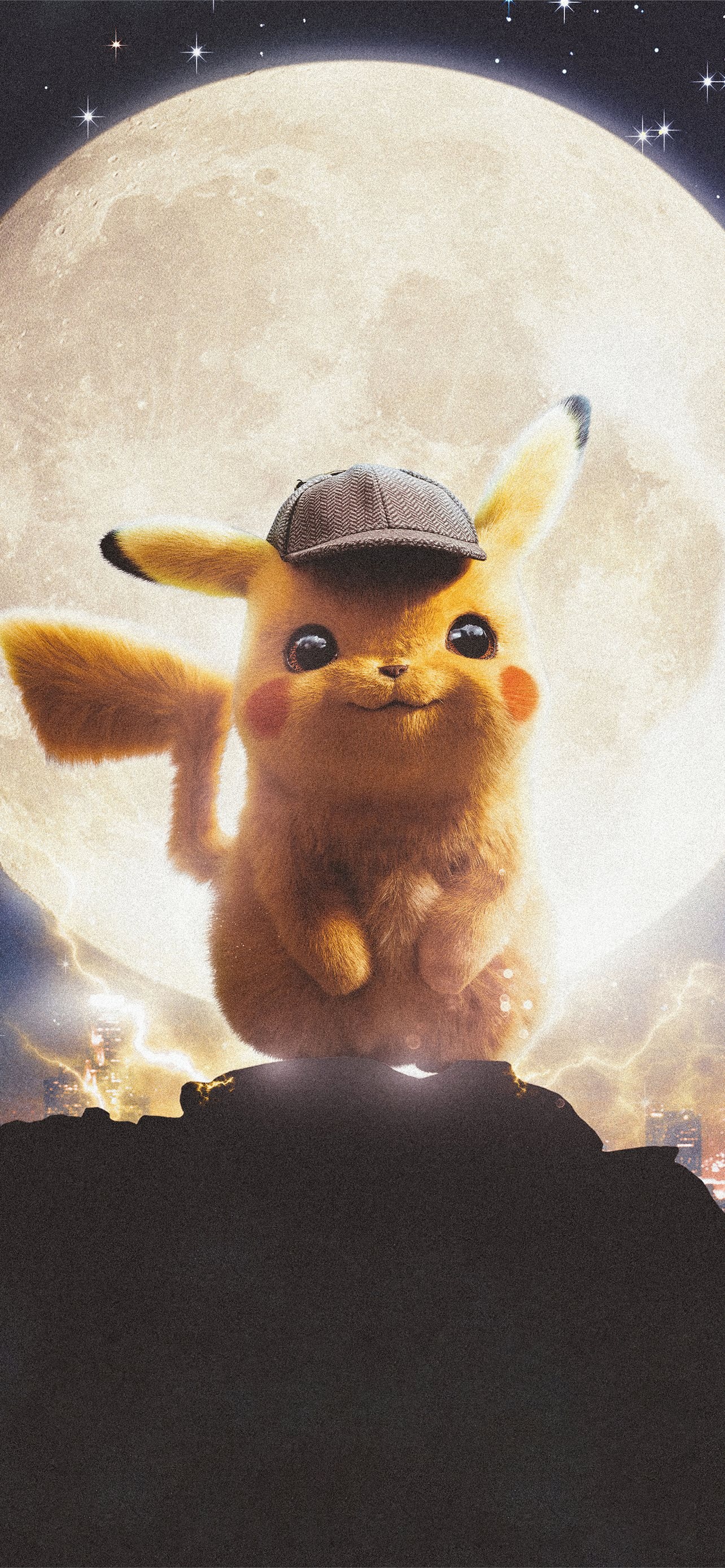 Pokemon Detective Pikachu: A 2019 Video Game Action-Adventure Film By Legendary Pictures. 1290x2780 HD Wallpaper.