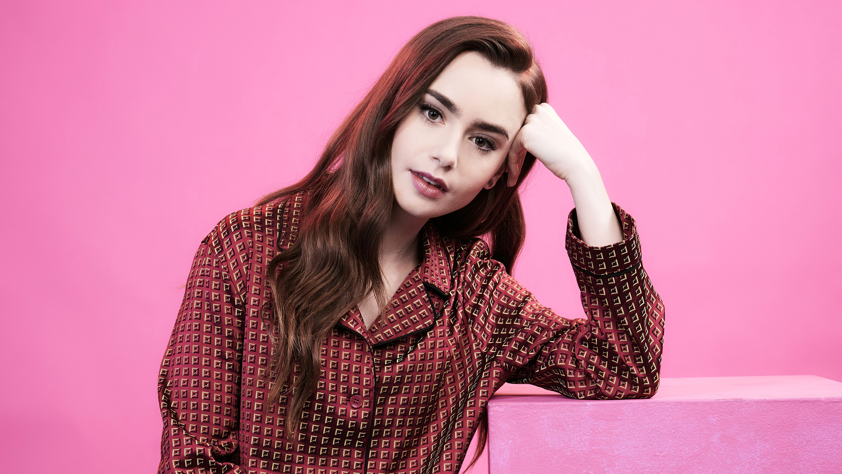 Lily Collins 2020, HD resolution, Mesmerizing wallpapers, Captivating images, 3240x1830 HD Desktop
