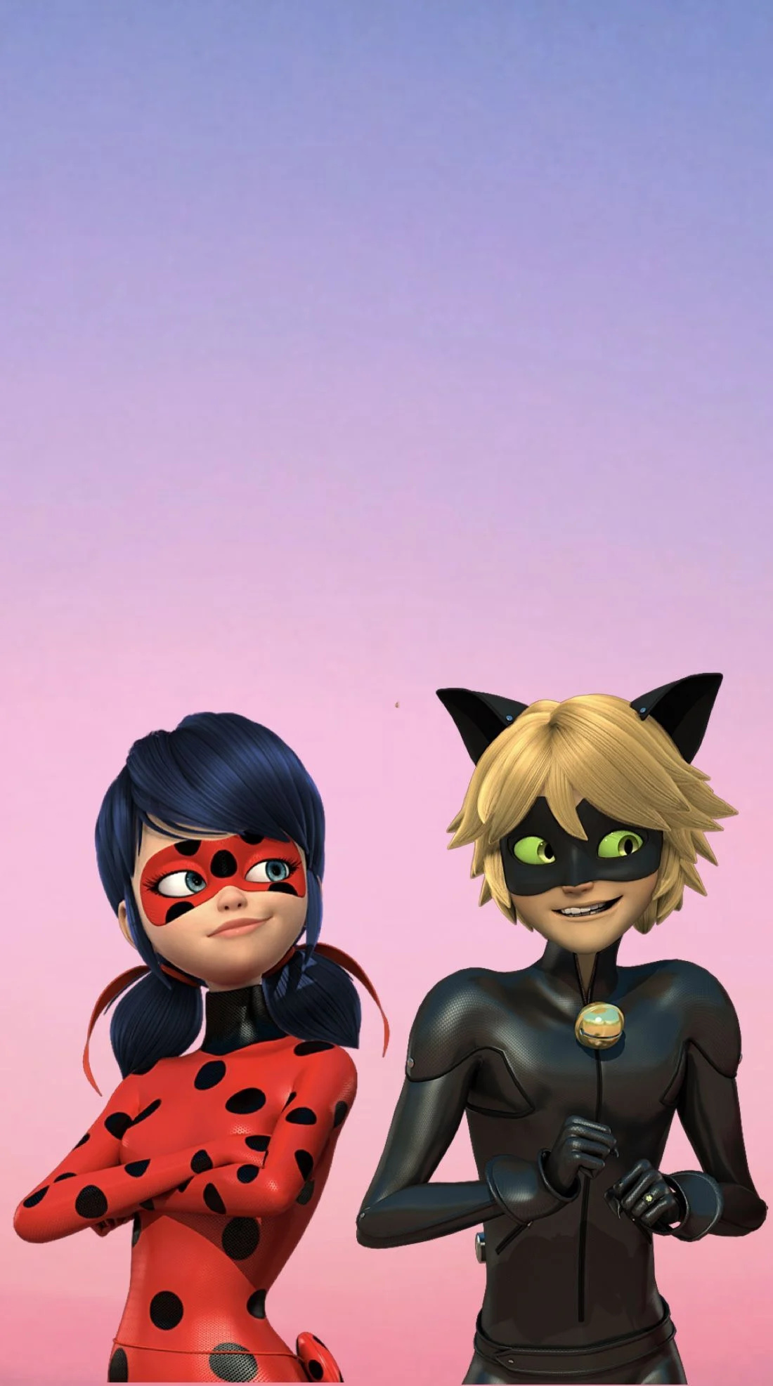 Ladybug and Cat Noir, Miraculous wallpapers, Free backgrounds, Superhero duo, 1100x1980 HD Phone