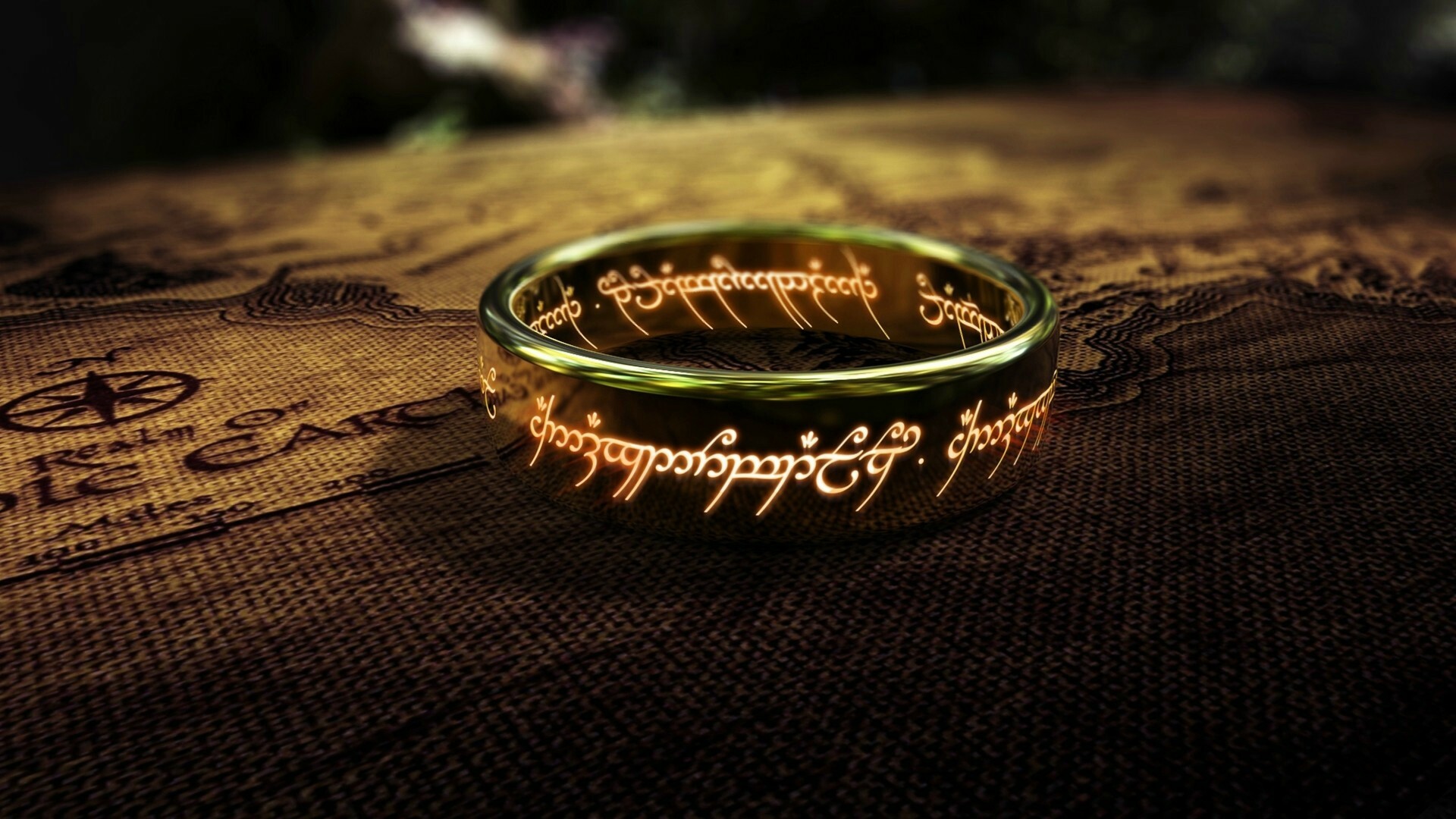 The Lord of the Rings: The One Ring, An ancient artifact created by the Dark Lord Sauron in the Second Age. 1920x1080 Full HD Wallpaper.