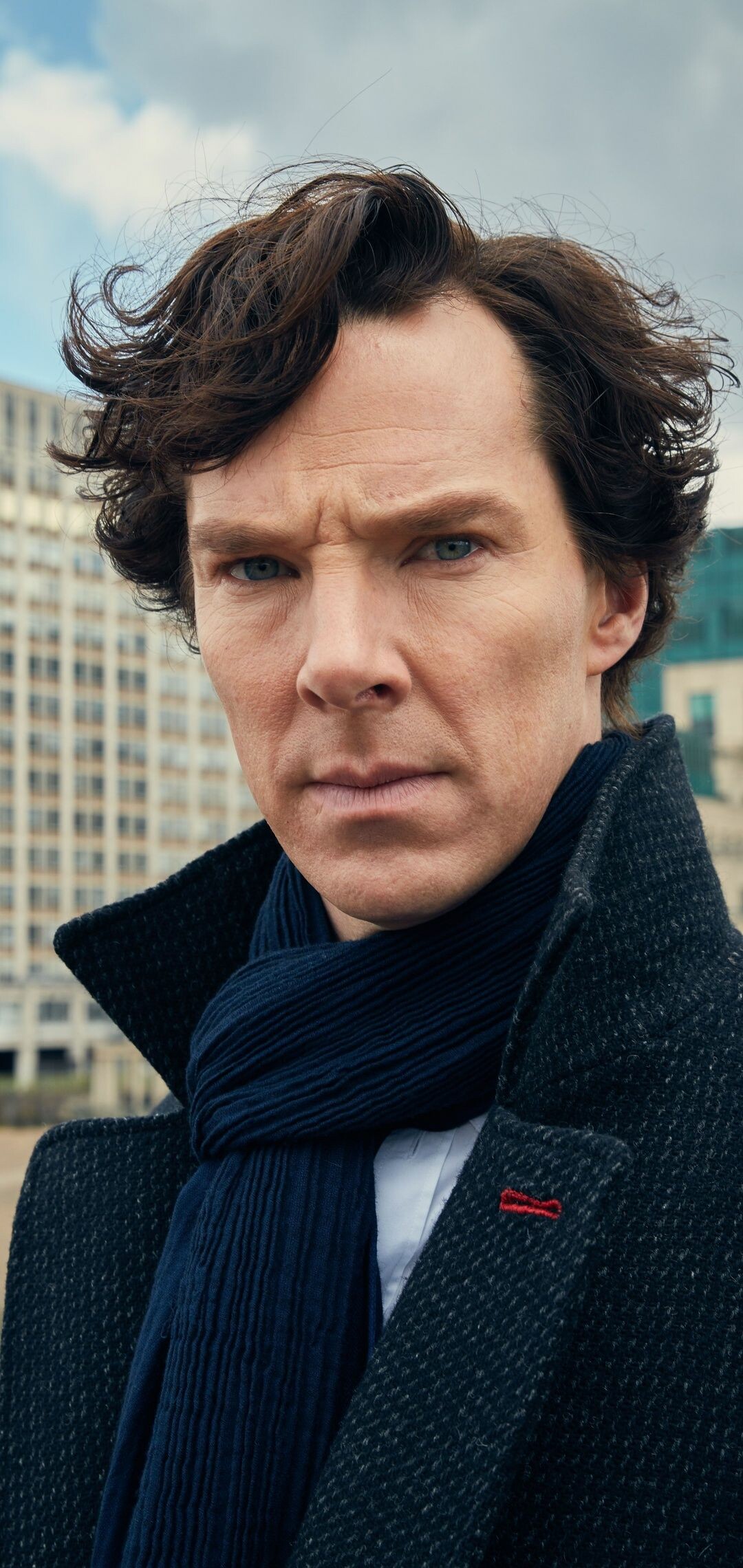 Sherlock (TV Series): The world's only consulting detective, a profession he created for himself. 1080x2280 HD Background.