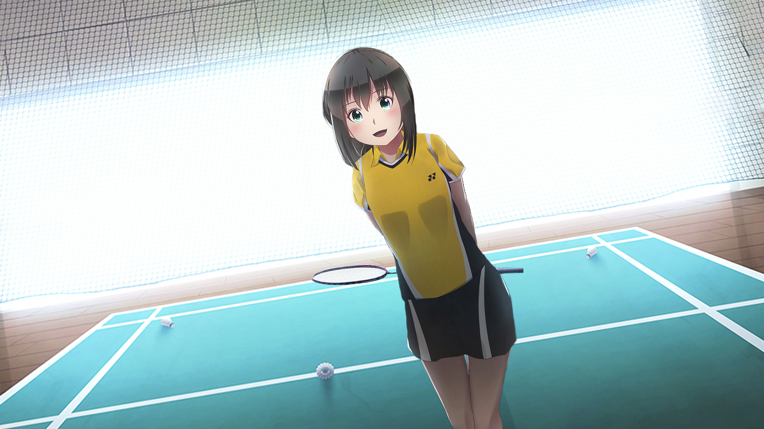 Hanebado! (Anime): An important badminton match, First year of high school. 2560x1440 HD Wallpaper.