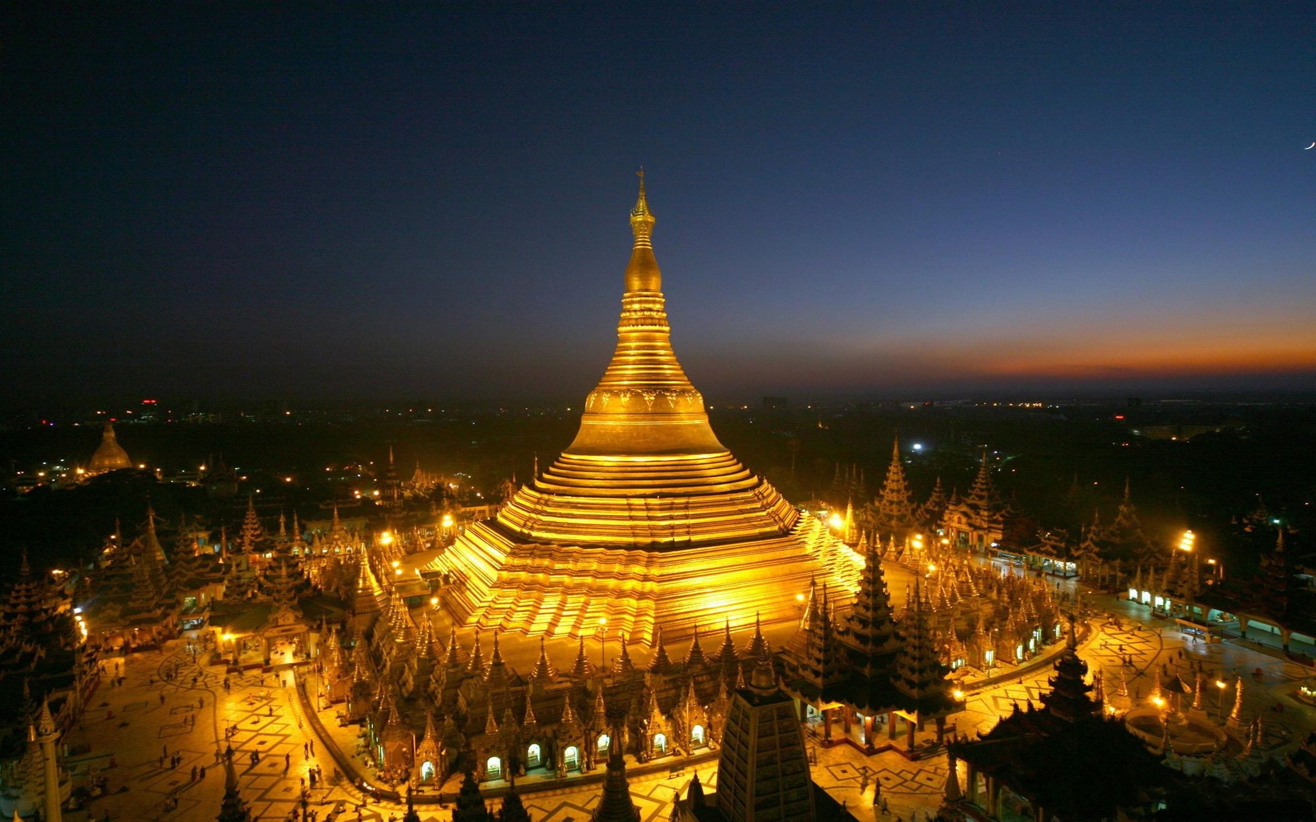 Shwedagon Pagoda, Phone HD wallpapers, Tranquil scenery, 2560x1600 HD Desktop