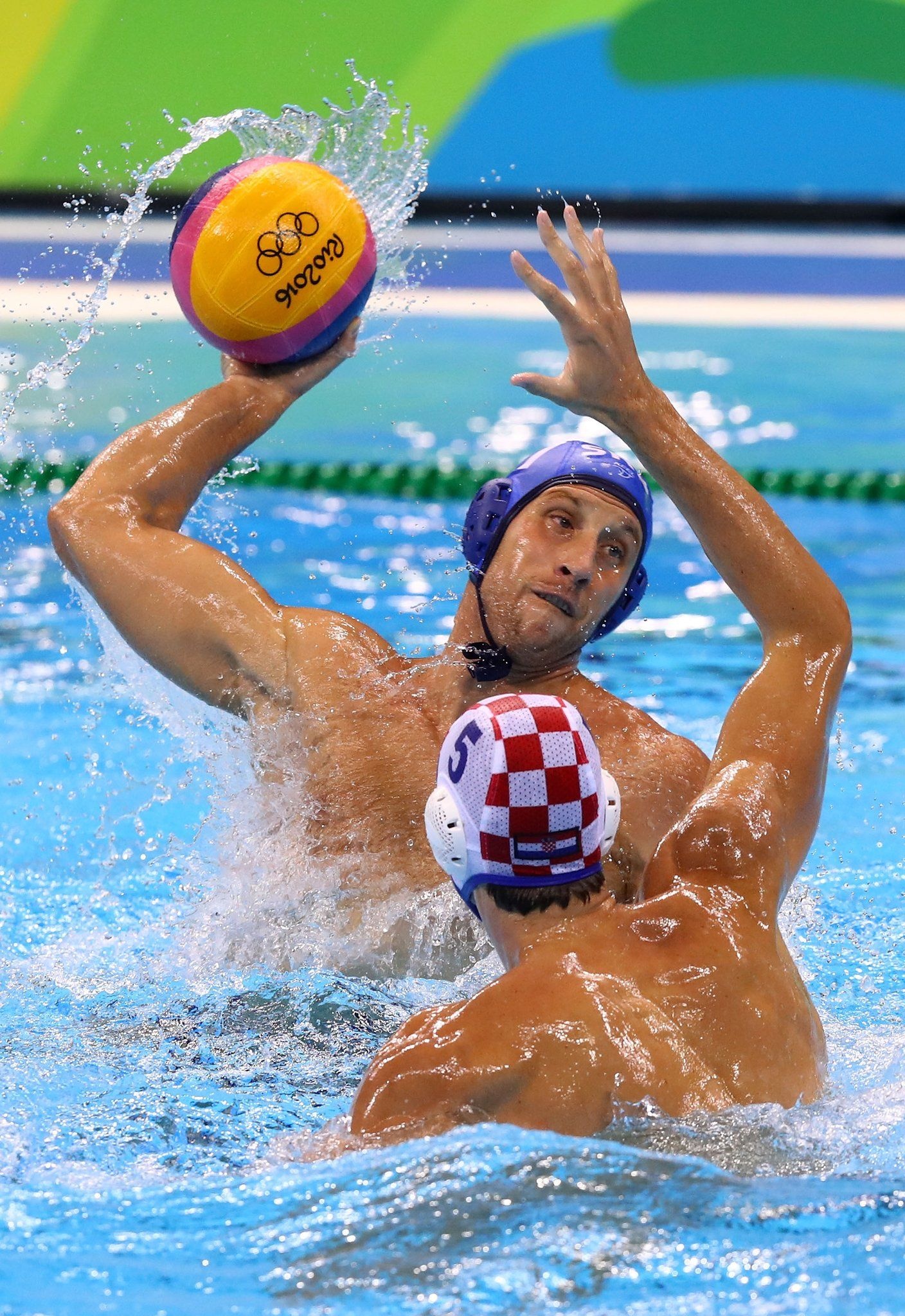 Water Polo: Serbia vs. Croatia, The 2016 Rio Summer Olympic Games. 1410x2050 HD Background.