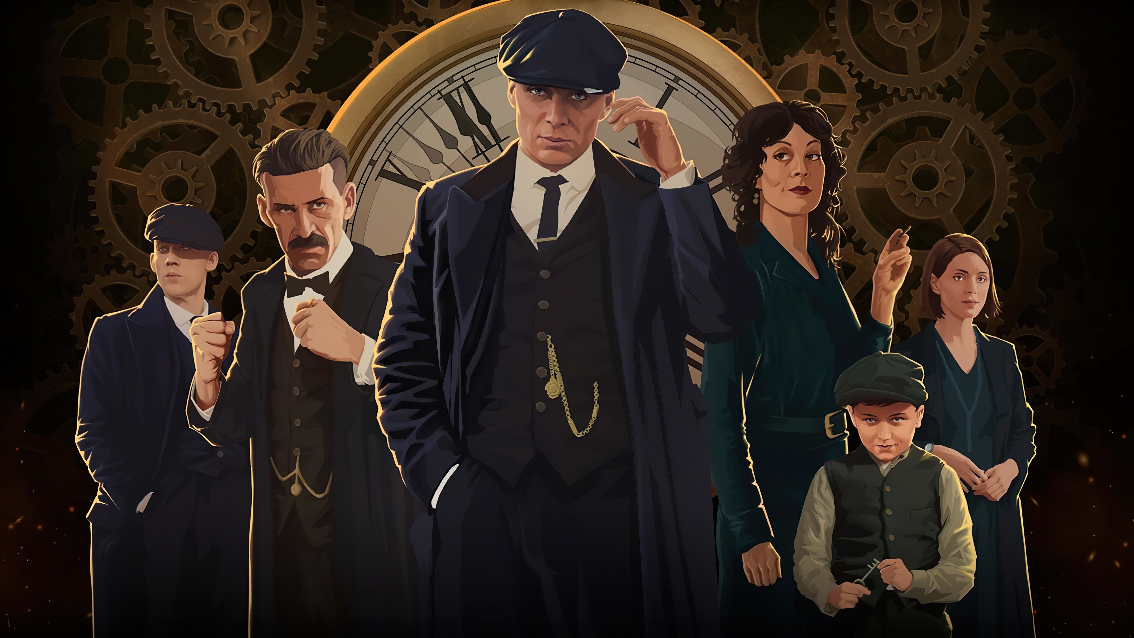 Peaky Blinders: A British period crime drama television series created by Steven Knight. 3840x2160 4K Wallpaper.