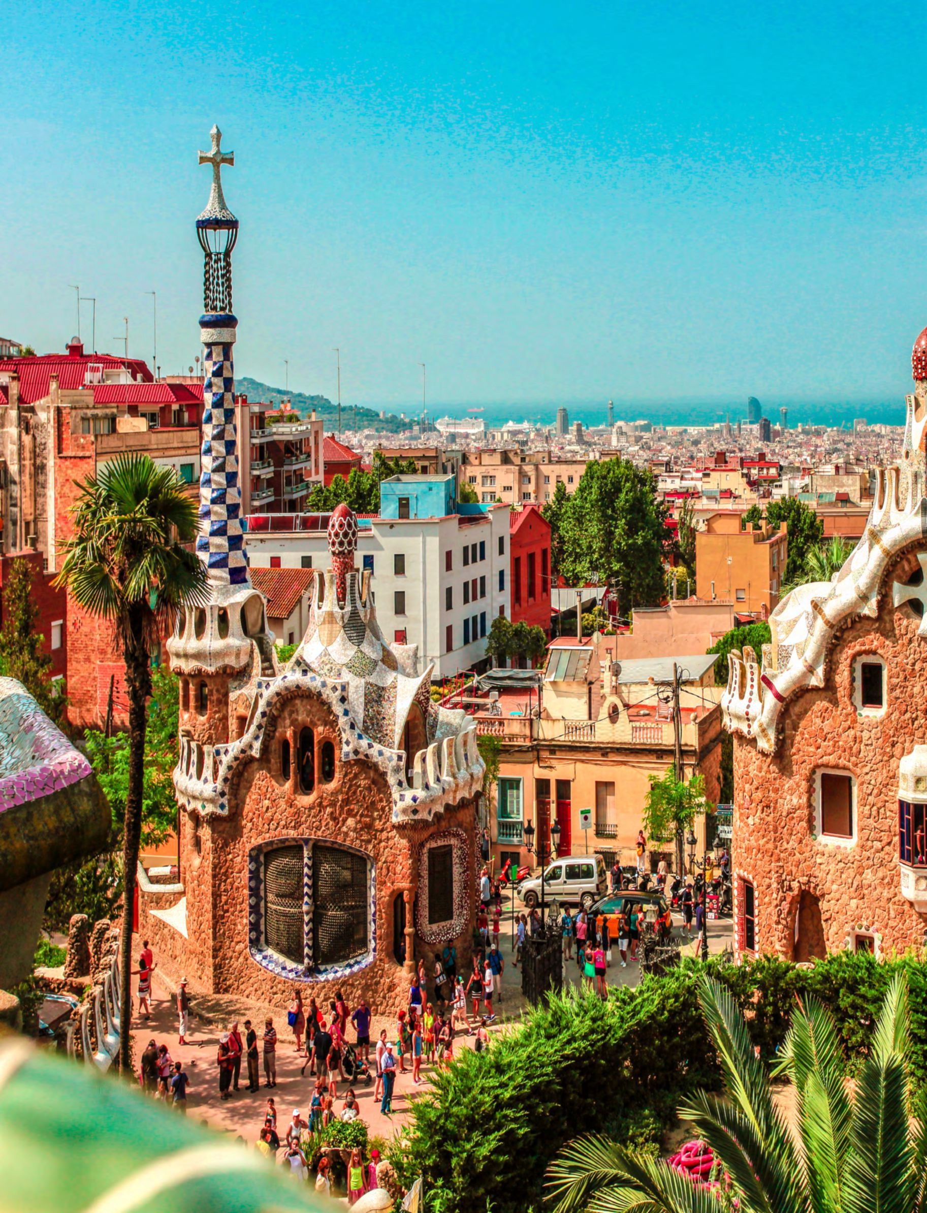 Parc Guell, Barcelona, Travels, Vibrant mosaic, 1830x2390 HD Phone