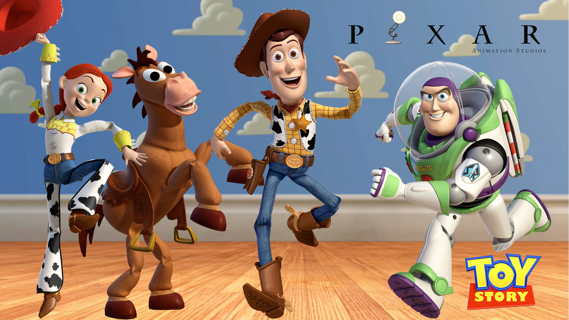 Toy Story: A CGI animated media franchise created by Pixar and distributed by Walt Disney Pictures. 1920x1080 Full HD Wallpaper.
