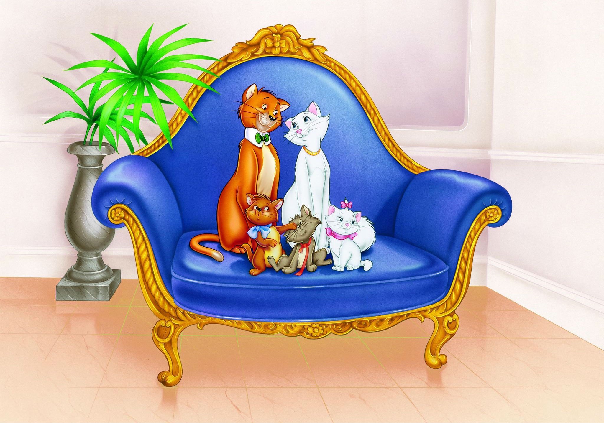 Charming kittens, Disney magic, Aristocats delight, Feline-family adventure, 2050x1440 HD Desktop
