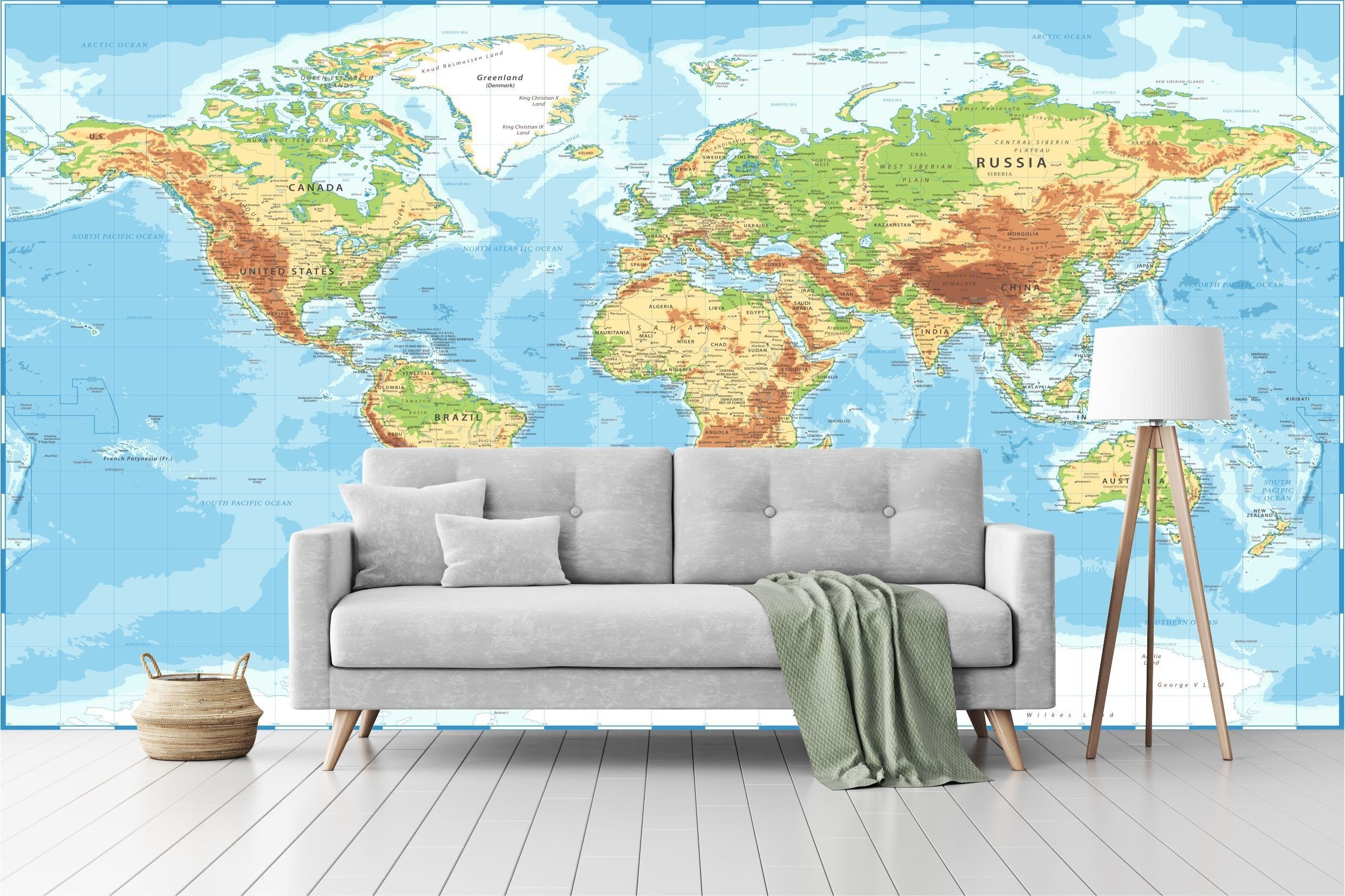 Geography travels, Physical geography map, Peel and stick self adhesive, Living room decor, 2490x1660 HD Desktop