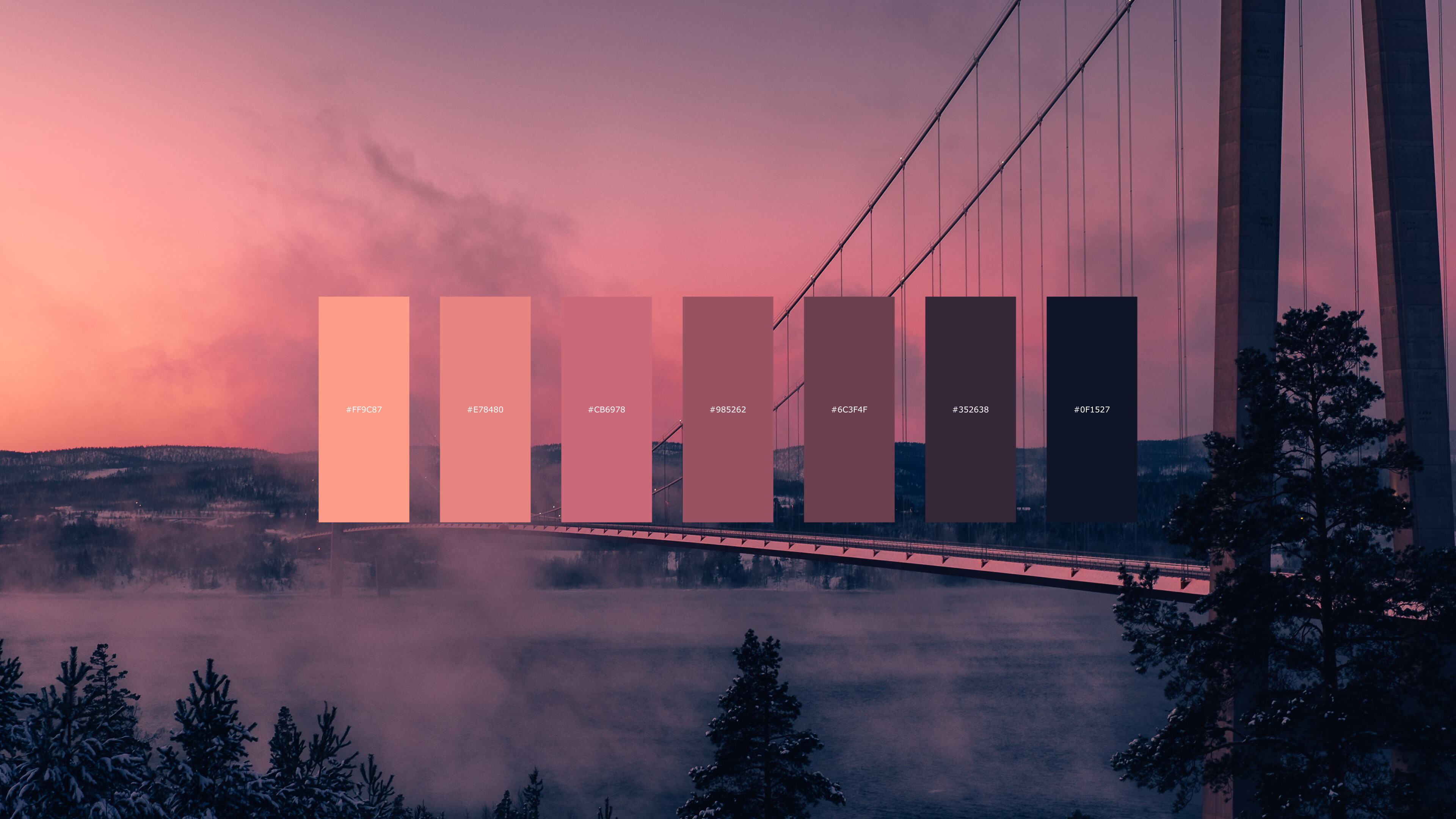 Aesthetic bridge color palette, Rwallpaper, 3840x2160 4K Desktop