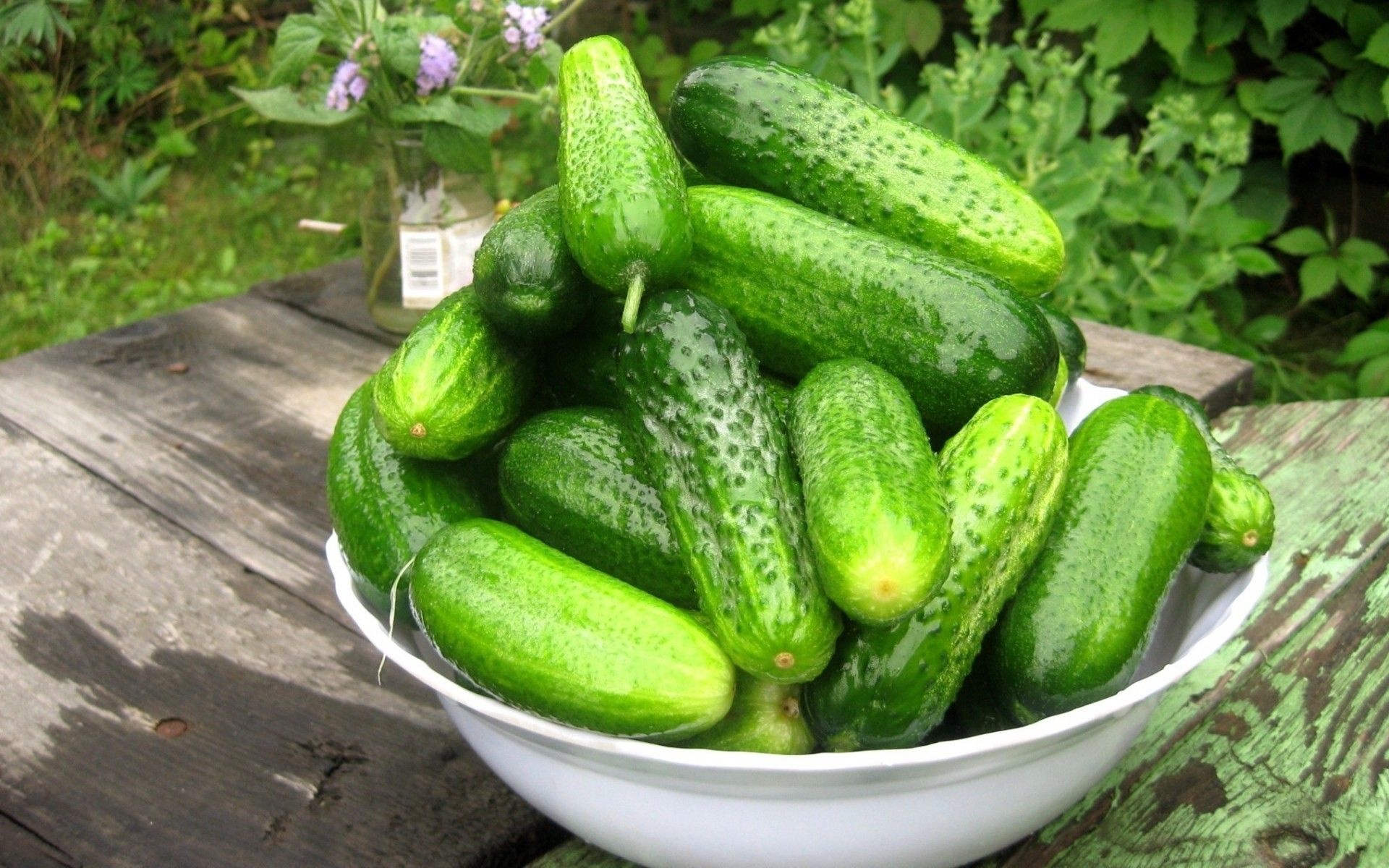 Fresh cucumbers, Green vegetables, Healthy snack, Salad ingredient, 1920x1200 HD Desktop