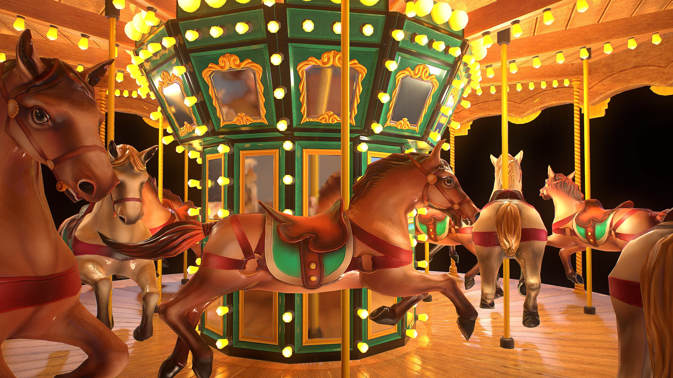 Merry-go-round, Artstation, Florence, 2560x1440 HD Desktop