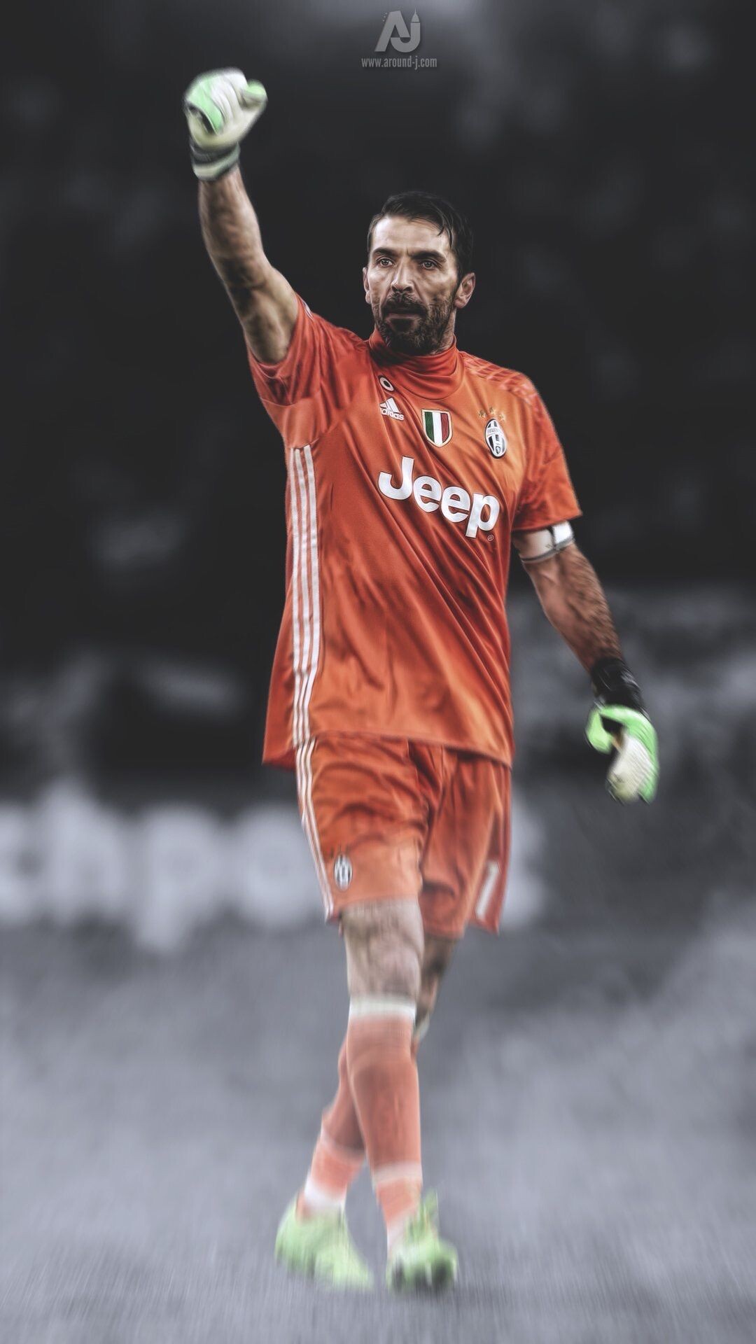 Gianluigi Buffon: One of the few recorded players to have made over 1100 professional career appearances. 1080x1920 Full HD Background.