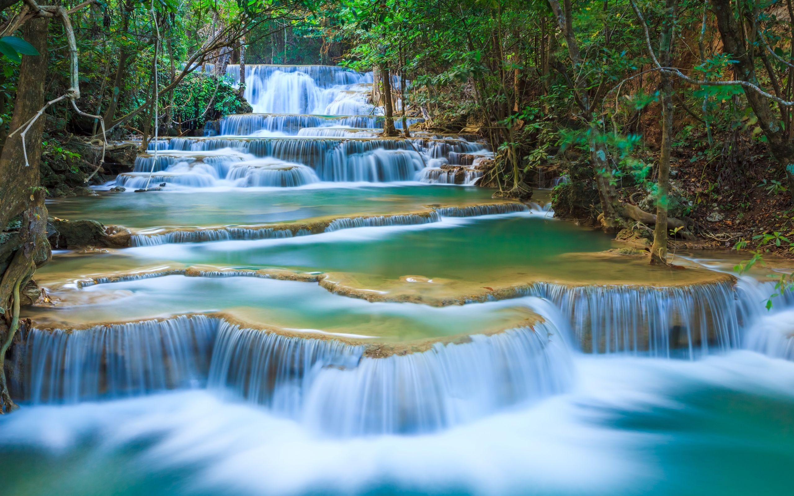 Erawan National Park, 4K waterfall wallpaper, John Johnson's post, 2560x1600 HD Desktop