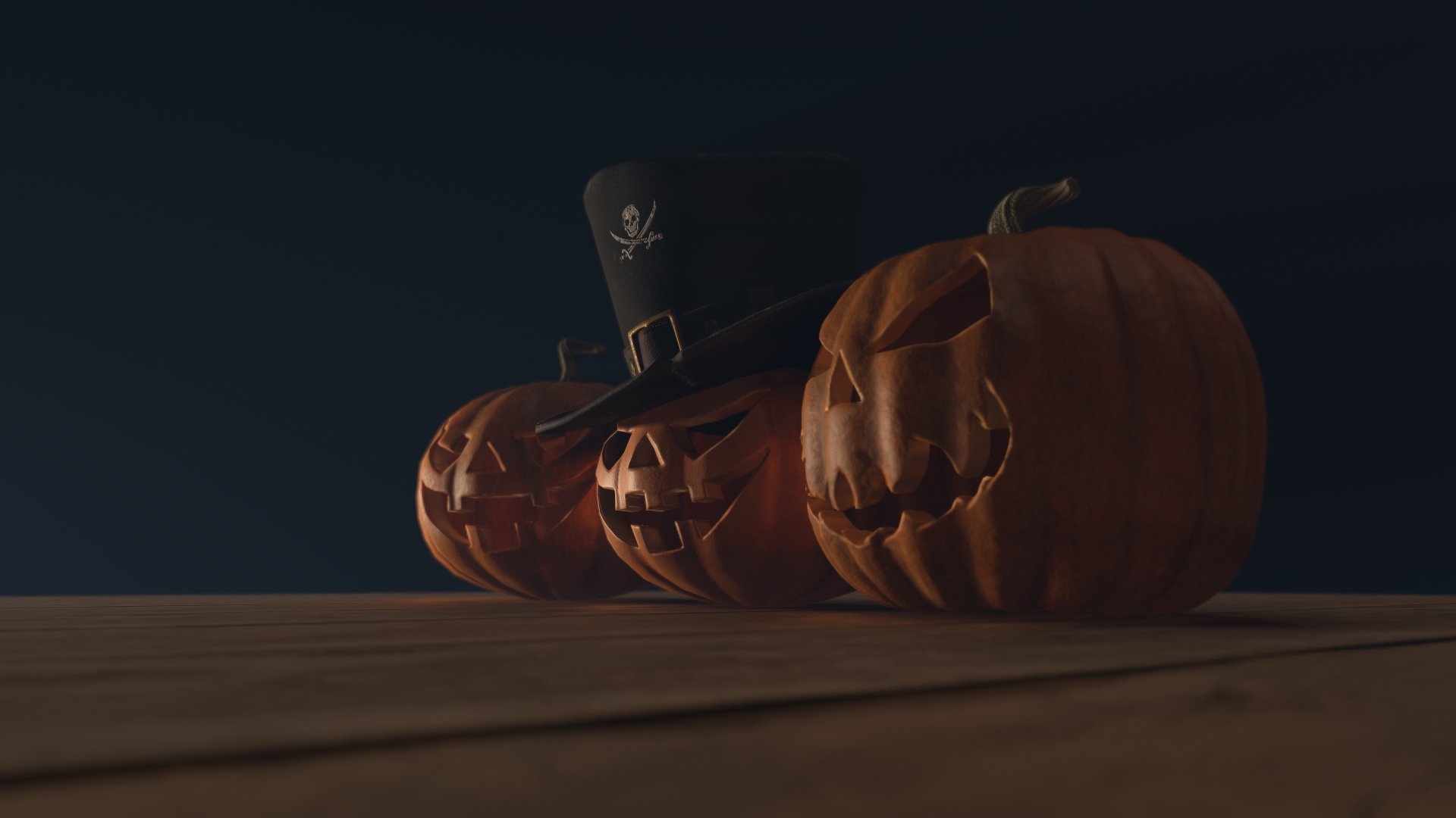 Halloween pumpkins, 3D model, By Vaarg, Pumpkin 3D print, 1920x1080 Full HD Desktop