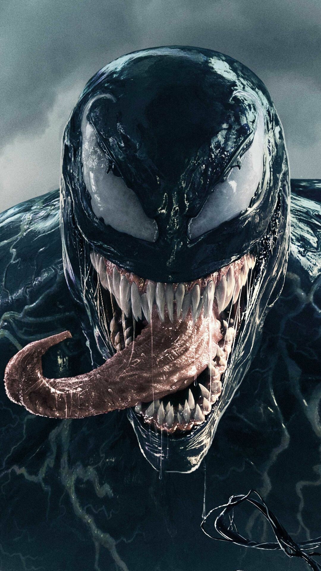 Marvel Villain: Venom, Originally introduced as a living alien costume in The Amazing Spider-Man #252. 1080x1920 Full HD Wallpaper.