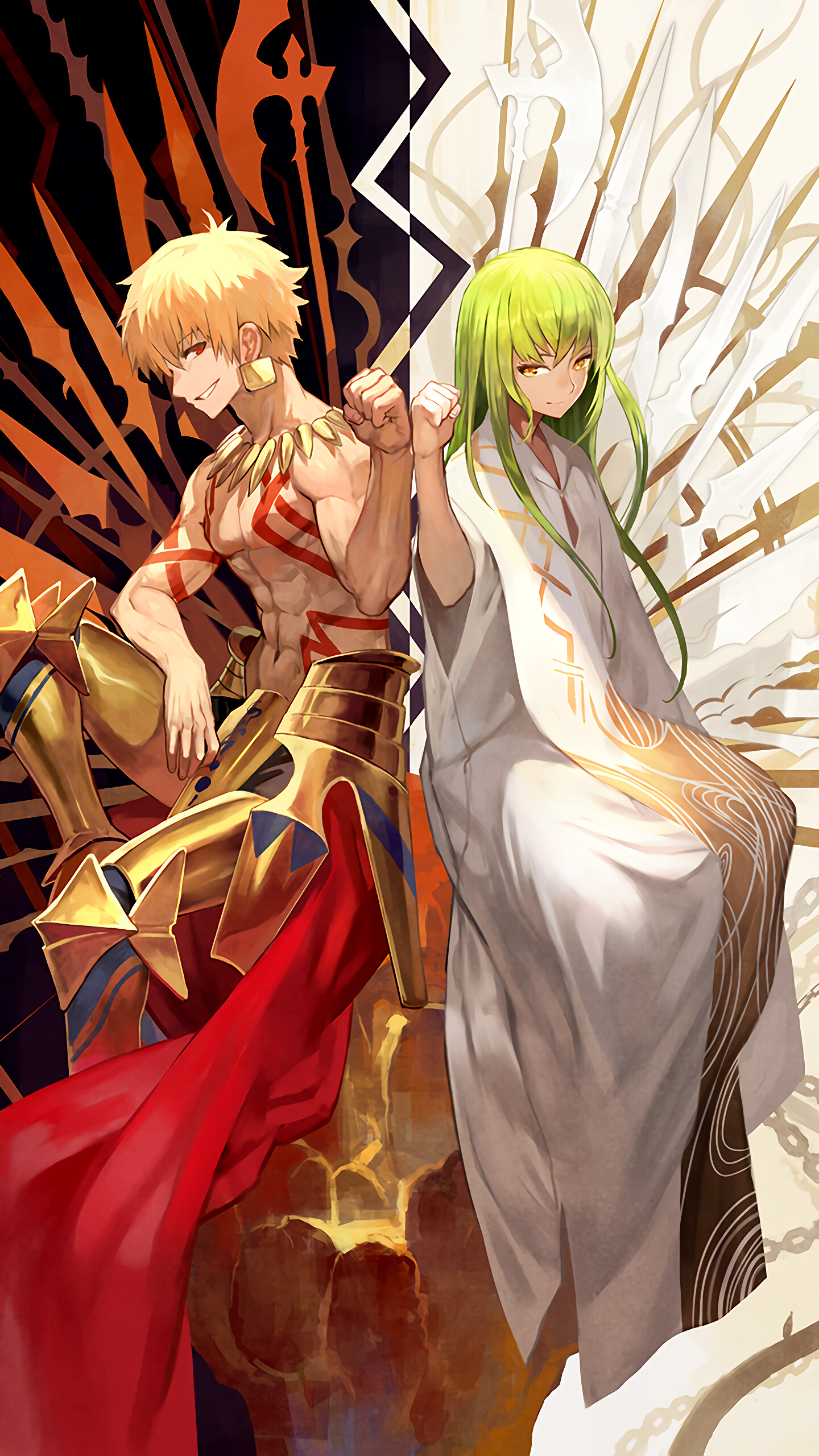 Gilgamesh (Fate/Zero): Enkidu, The "False" Lancer-class Servant summoned by the Wolf in the True and False Holy Grail Wars. 1440x2560 HD Wallpaper.
