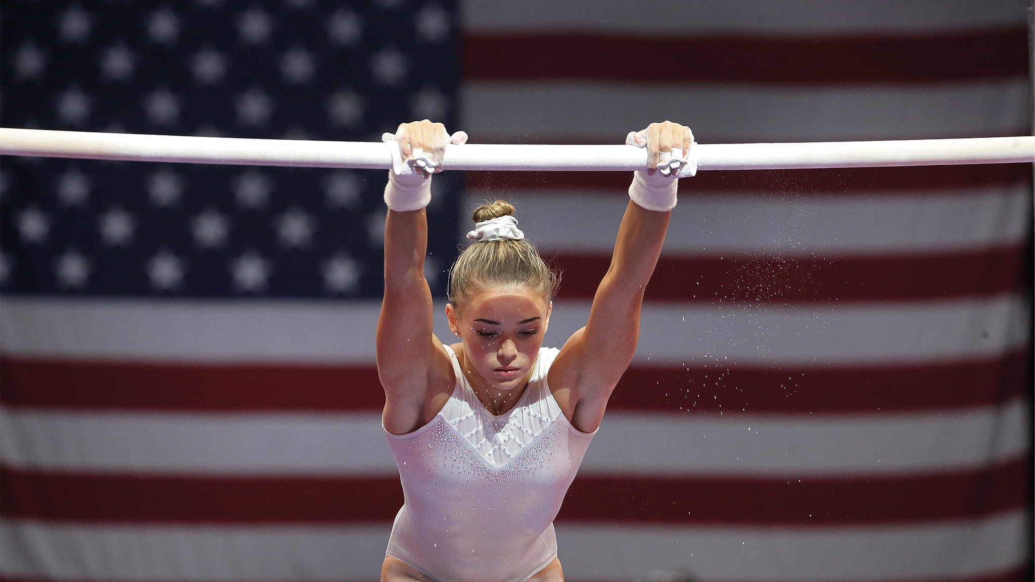 Uneven Bars: Olivia Dunne, NIL deal, College sports, An American artistic gymnast and social media personality. 2050x1160 HD Wallpaper.