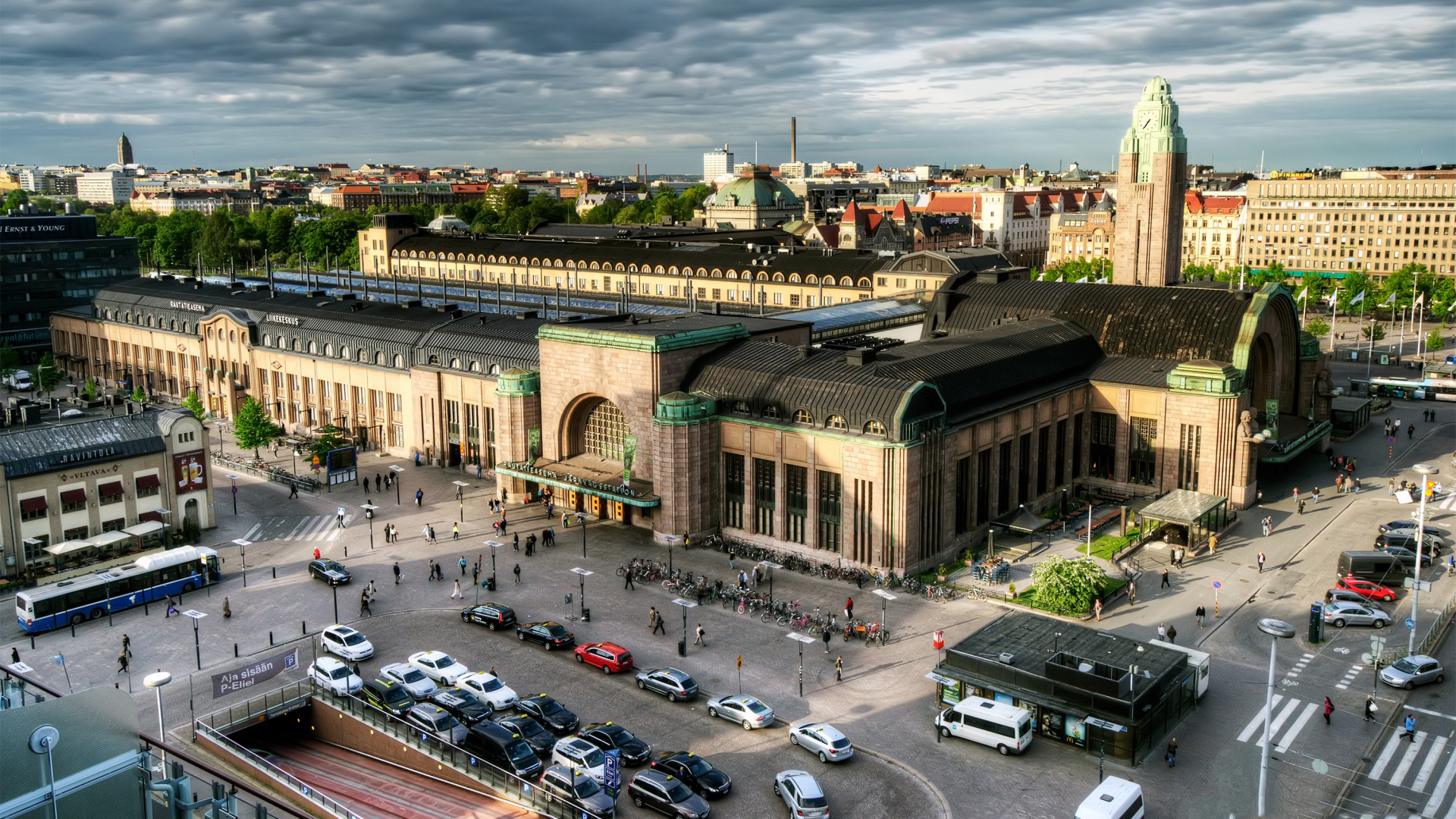 Finland: Helsinki Central railway station, Suomi, Infrastructure. 1920x1080 Full HD Wallpaper.