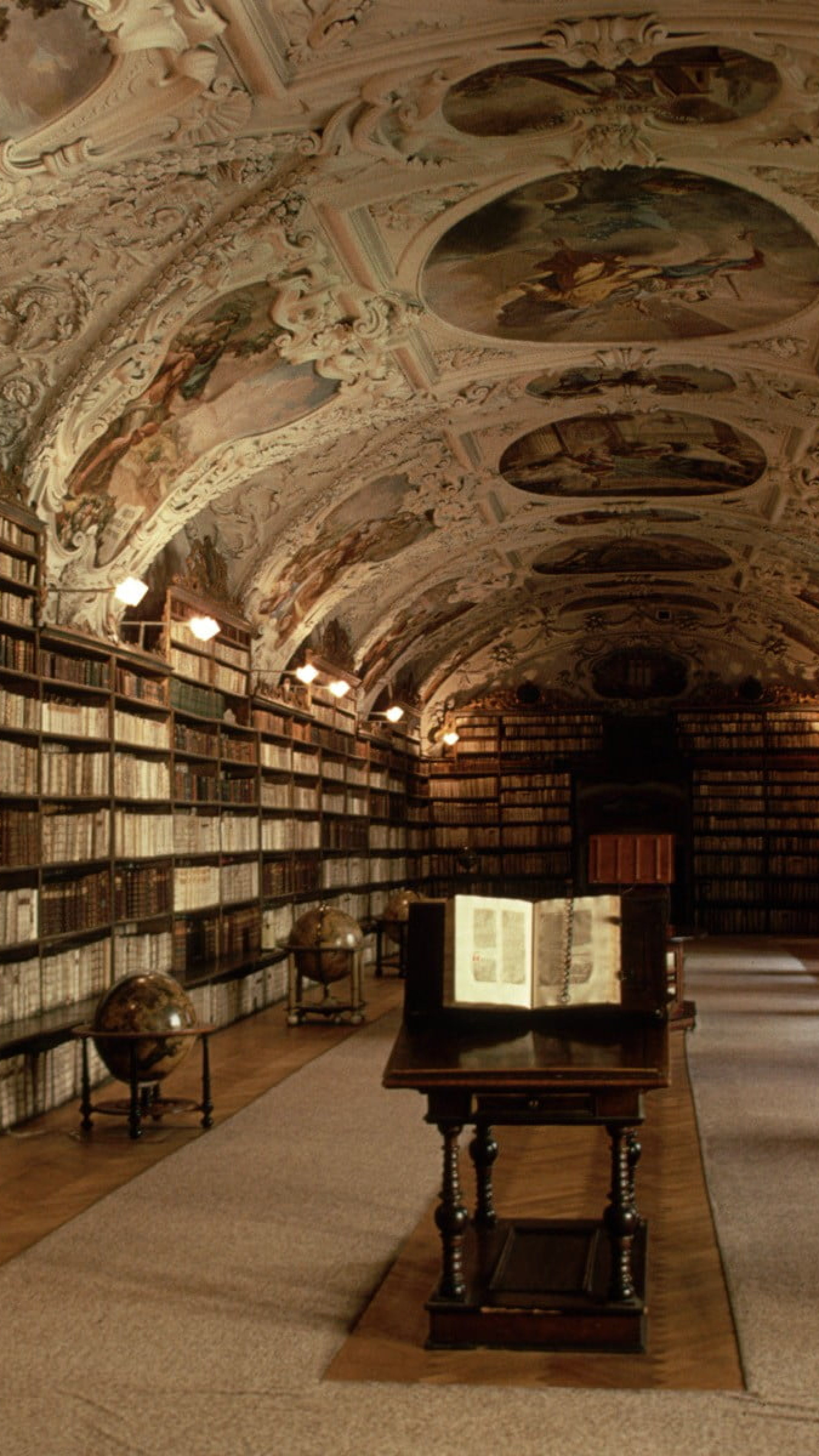 Library, Interior, Books, Prague, 1350x2400 HD Phone