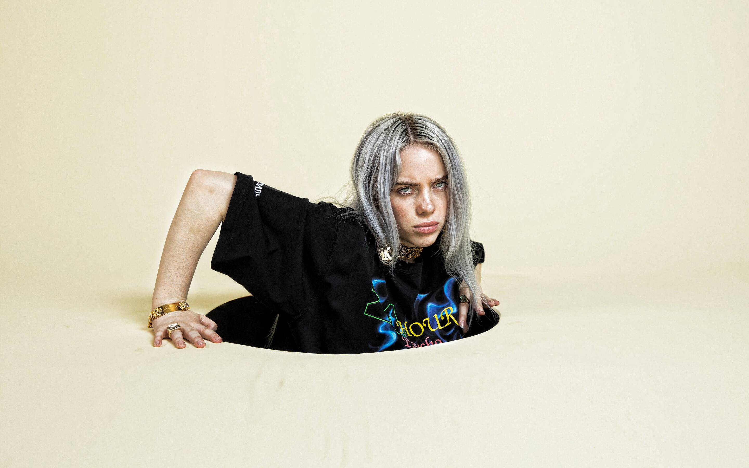 Billie Eilish: The performer of the theme song “No Time to Die” for the James Bond film. 2880x1800 HD Background.