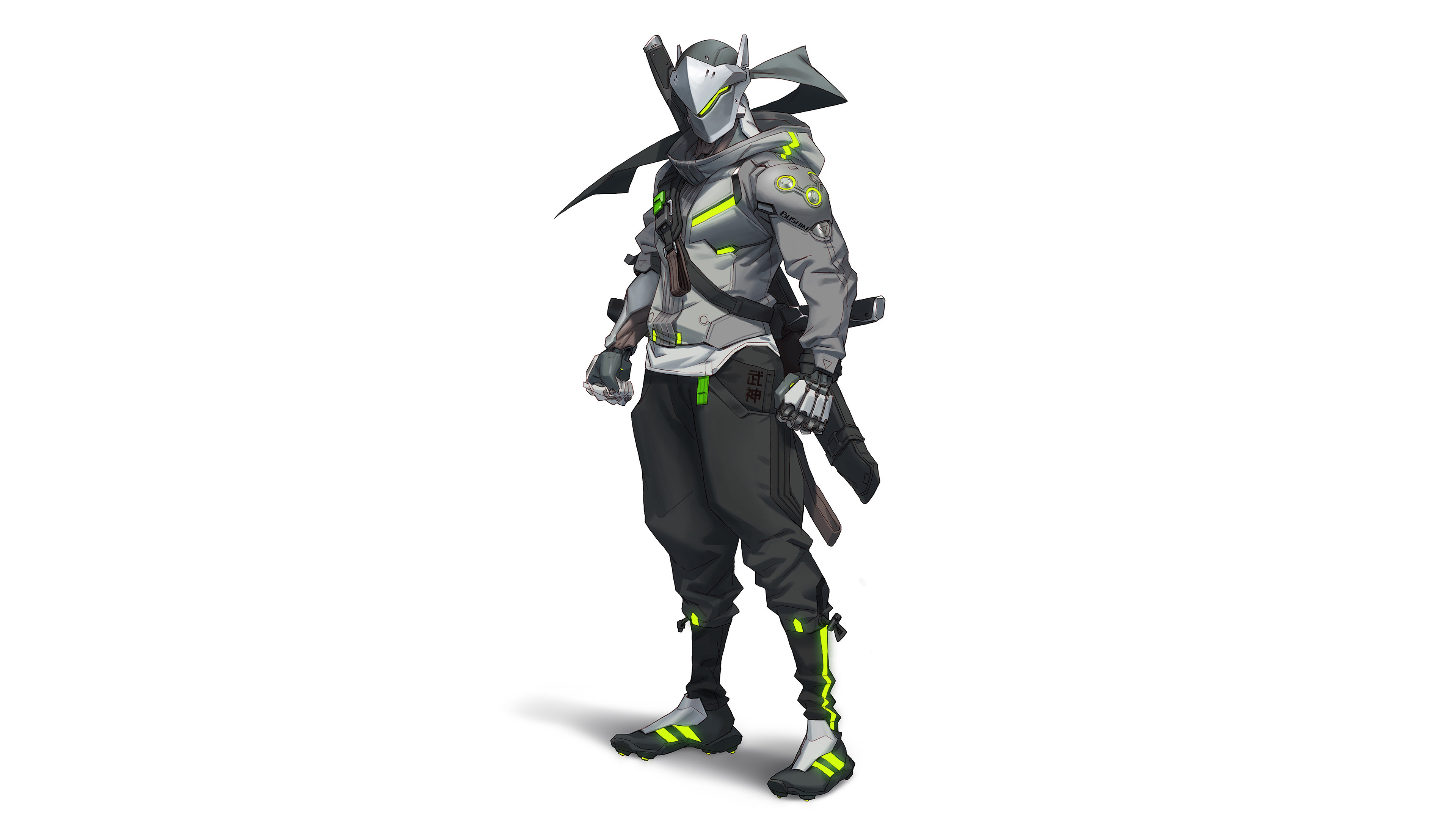 Genji: Overwatch 2, Delivers a Swift Strike with his technologically-advanced dragonblade that cuts down enemies. 3840x2160 4K Background.