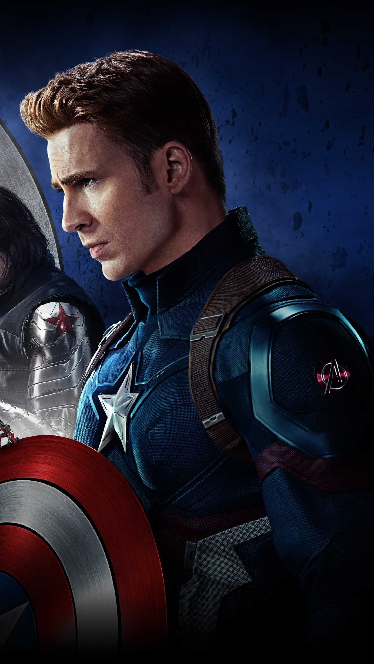 Captain America: One of the world’s mightiest heroes and the leader of the Avengers. 1440x2560 HD Background.