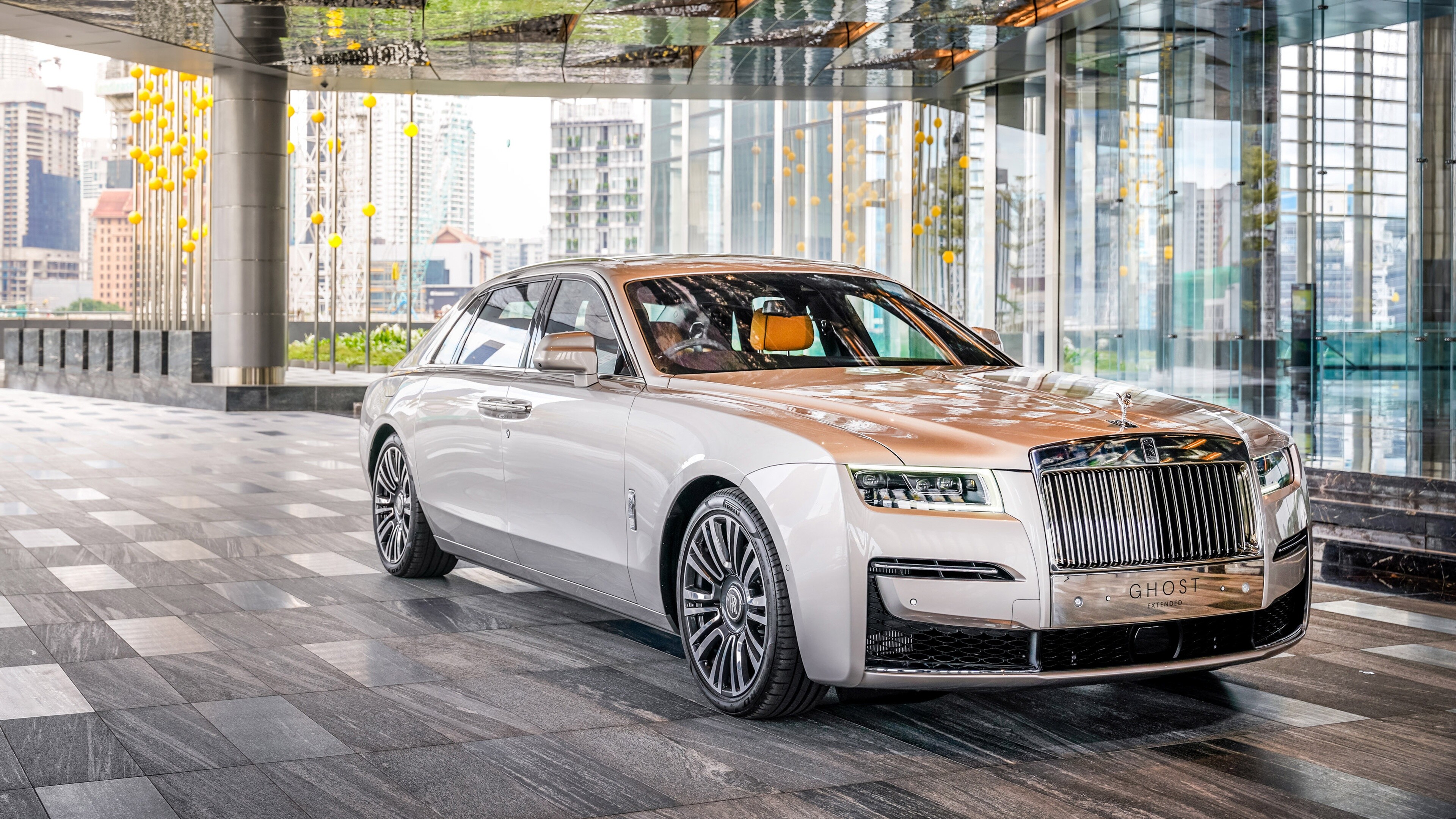 Rolls-Royce Ghost, Luxury automobile, Cutting-edge design, 2021 release, 3840x2160 4K Desktop